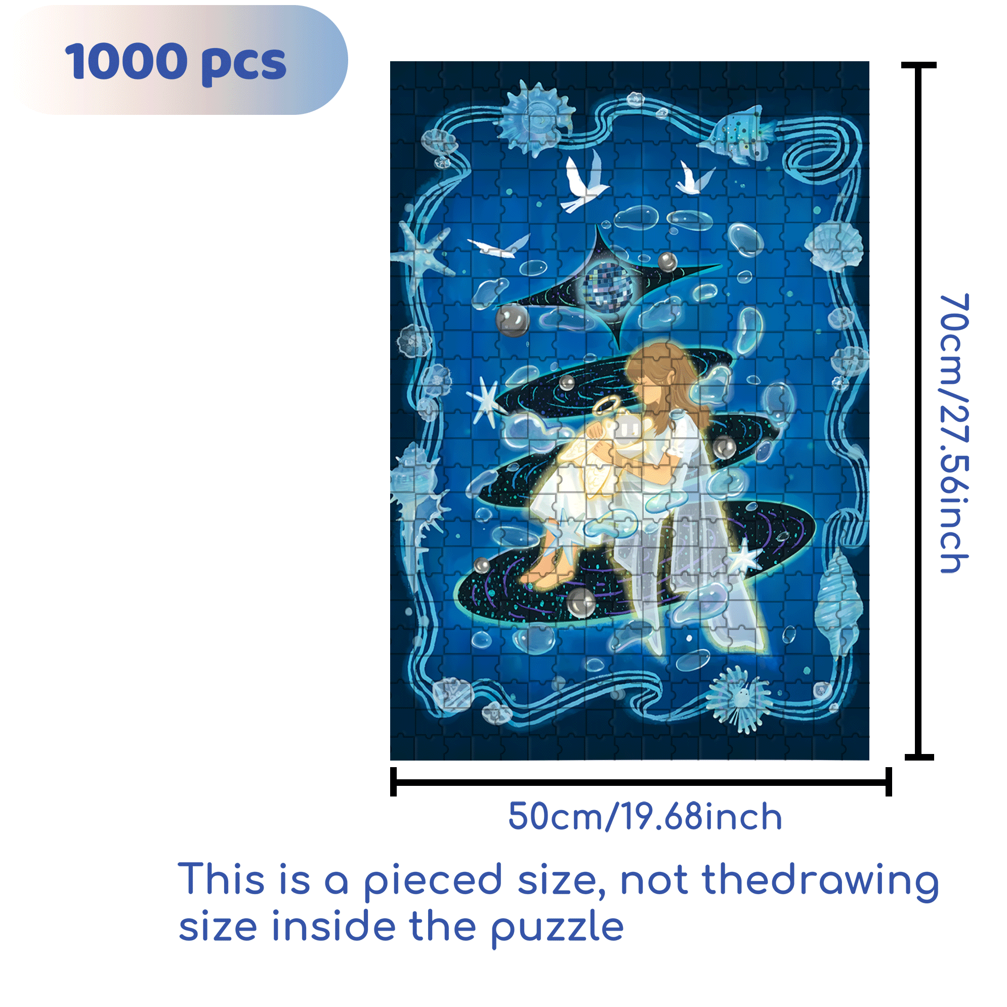 The Quiet And Peaceful Night 500pcs/1000pcs Jigsaw Puzzle, Scratch-Resistant, Interactive Family Game & Brain-Boosting DIY Decor, Perfect for Halloween, Christmas & New Year Gifts, Family Puzzle Game