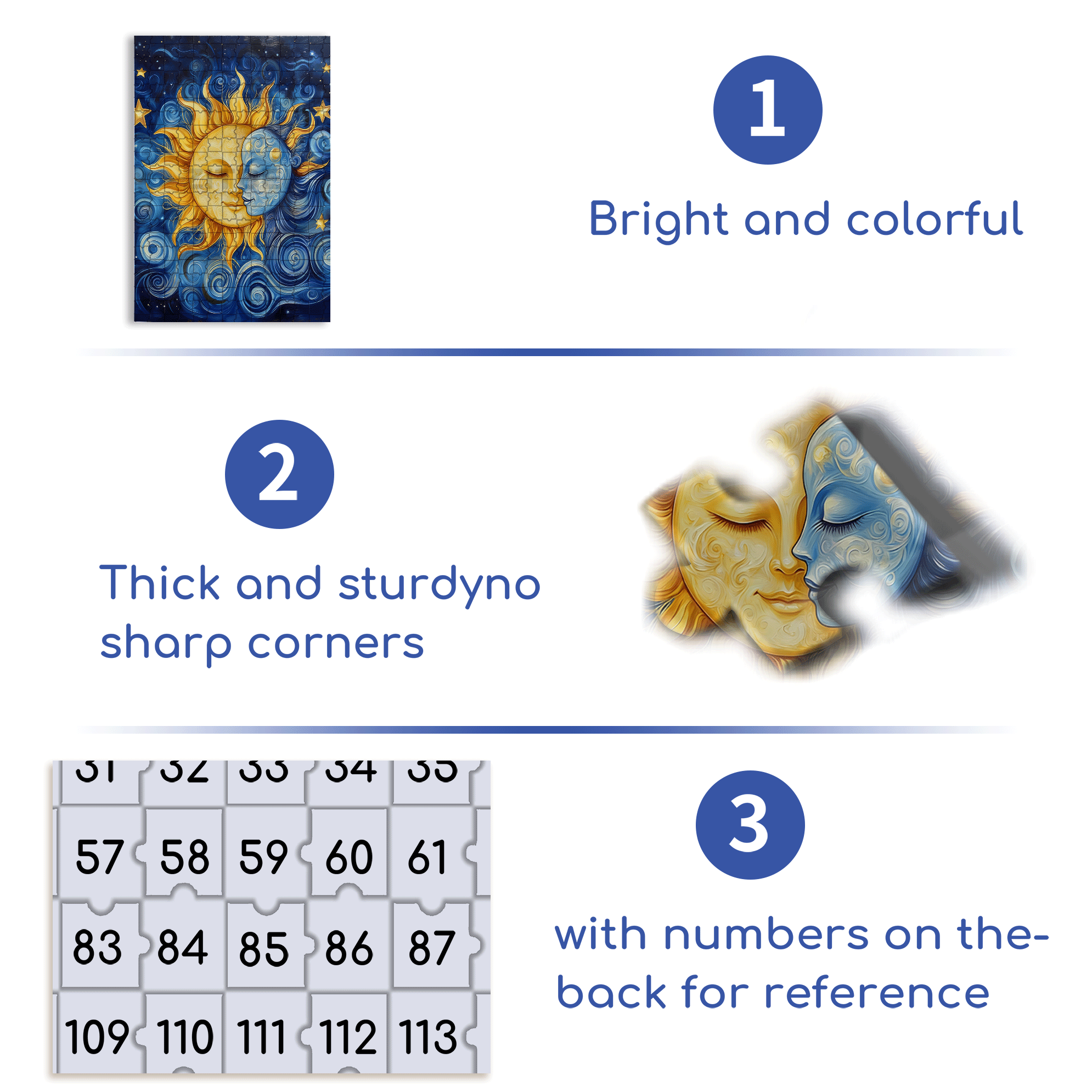 The Sun And The Moon 500pcs/1000pcs Jigsaw Puzzle, Scratch-Resistant, Interactive Family Game & Brain-Boosting DIY Decor, Perfect for Halloween, Christmas & New Year Gifts, Family Puzzle Game