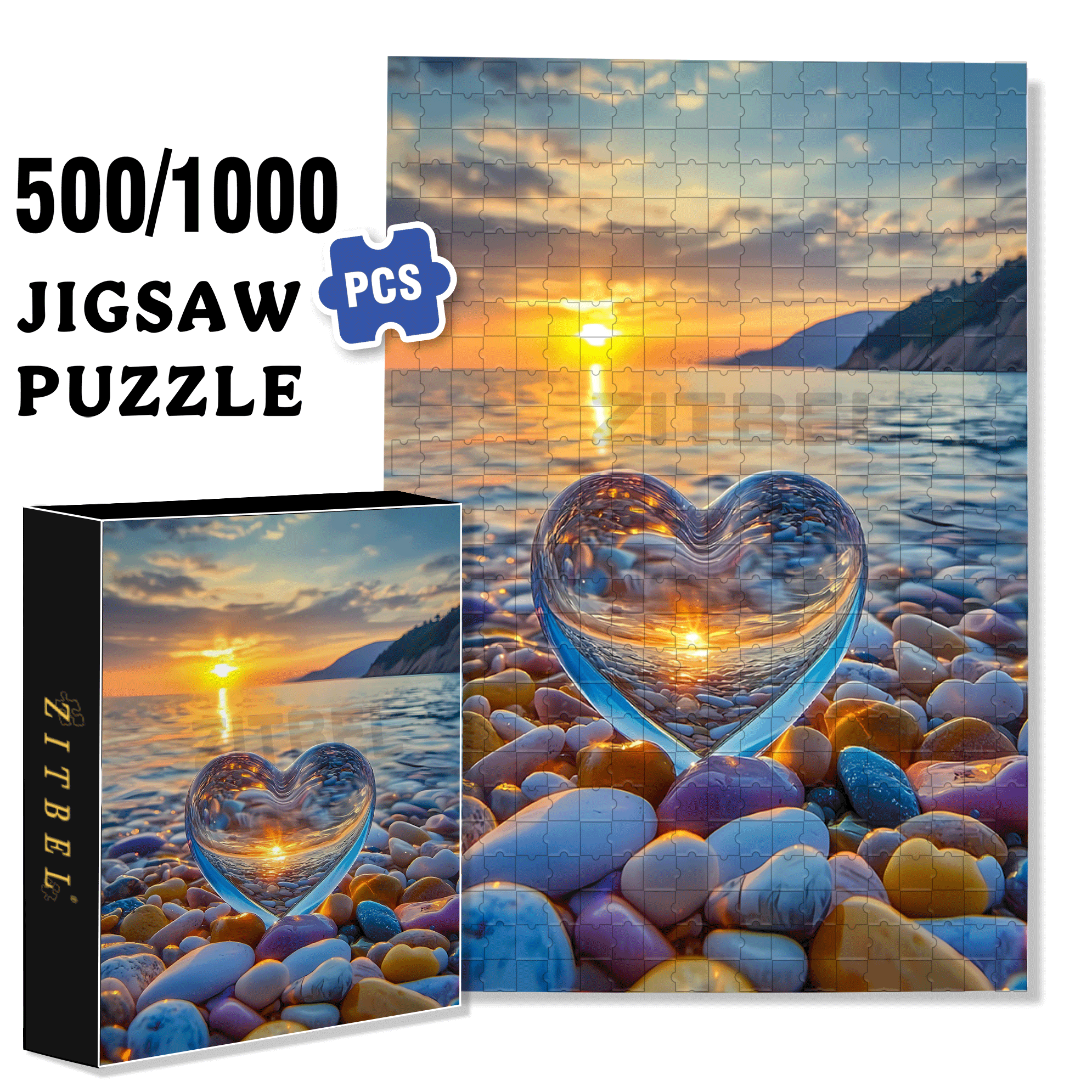 The Tenderness In The Gentle Light Of The Tide 500pcs/1000pcs Jigsaw Puzzle, Scratch-Resistant, Interactive Family Game & Brain-Boosting DIY Decor, Perfect for Halloween, Christmas & New Year Gifts, Family Puzzle Game