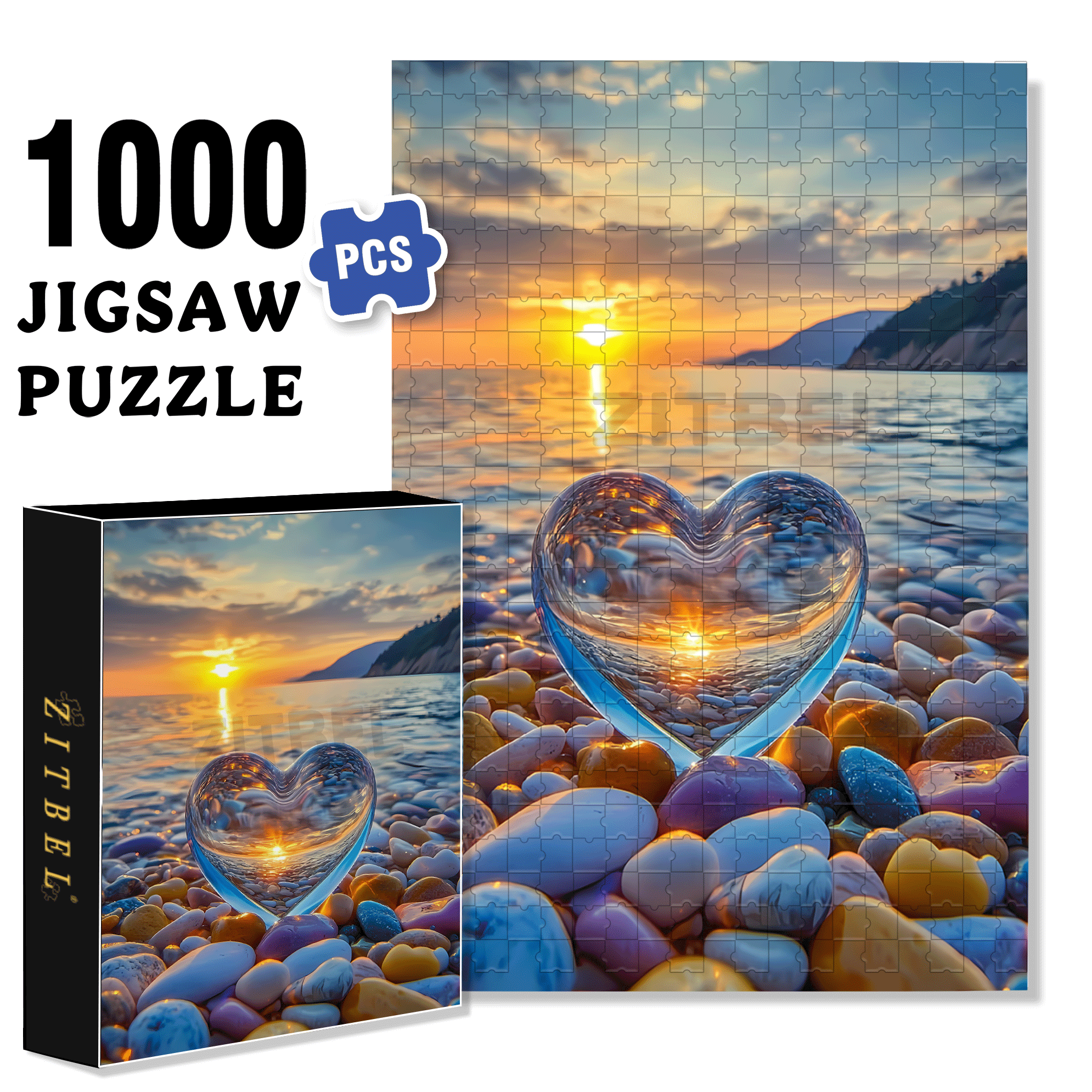 The Tenderness In The Gentle Light Of The Tide 500pcs/1000pcs Jigsaw Puzzle, Scratch-Resistant, Interactive Family Game & Brain-Boosting DIY Decor, Perfect for Halloween, Christmas & New Year Gifts, Family Puzzle Game