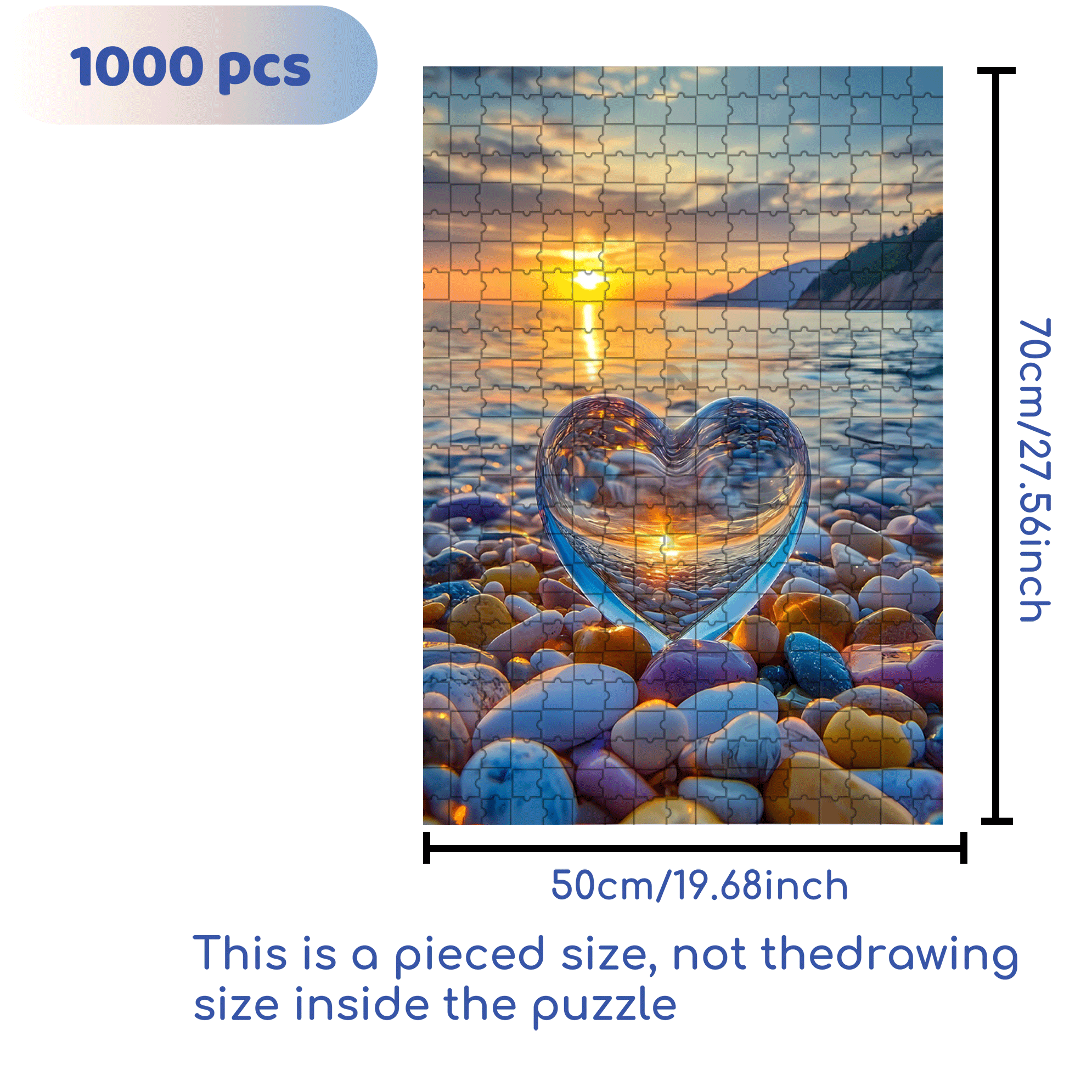 The Tenderness In The Gentle Light Of The Tide 500pcs/1000pcs Jigsaw Puzzle, Scratch-Resistant, Interactive Family Game & Brain-Boosting DIY Decor, Perfect for Halloween, Christmas & New Year Gifts, Family Puzzle Game