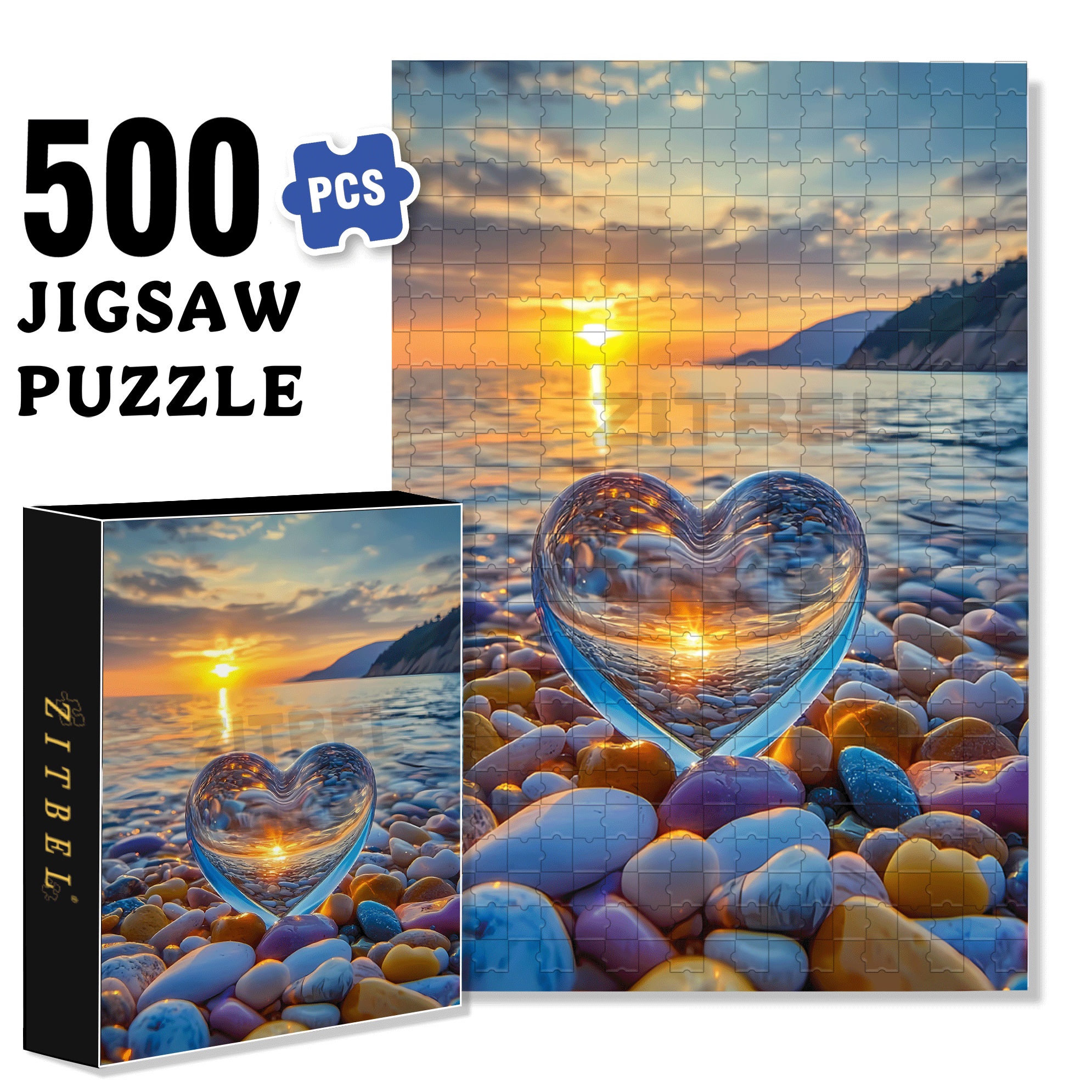 The Tenderness In The Gentle Light Of The Tide 500pcs/1000pcs Jigsaw Puzzle, Scratch-Resistant, Interactive Family Game & Brain-Boosting DIY Decor, Perfect for Halloween, Christmas & New Year Gifts, Family Puzzle Game