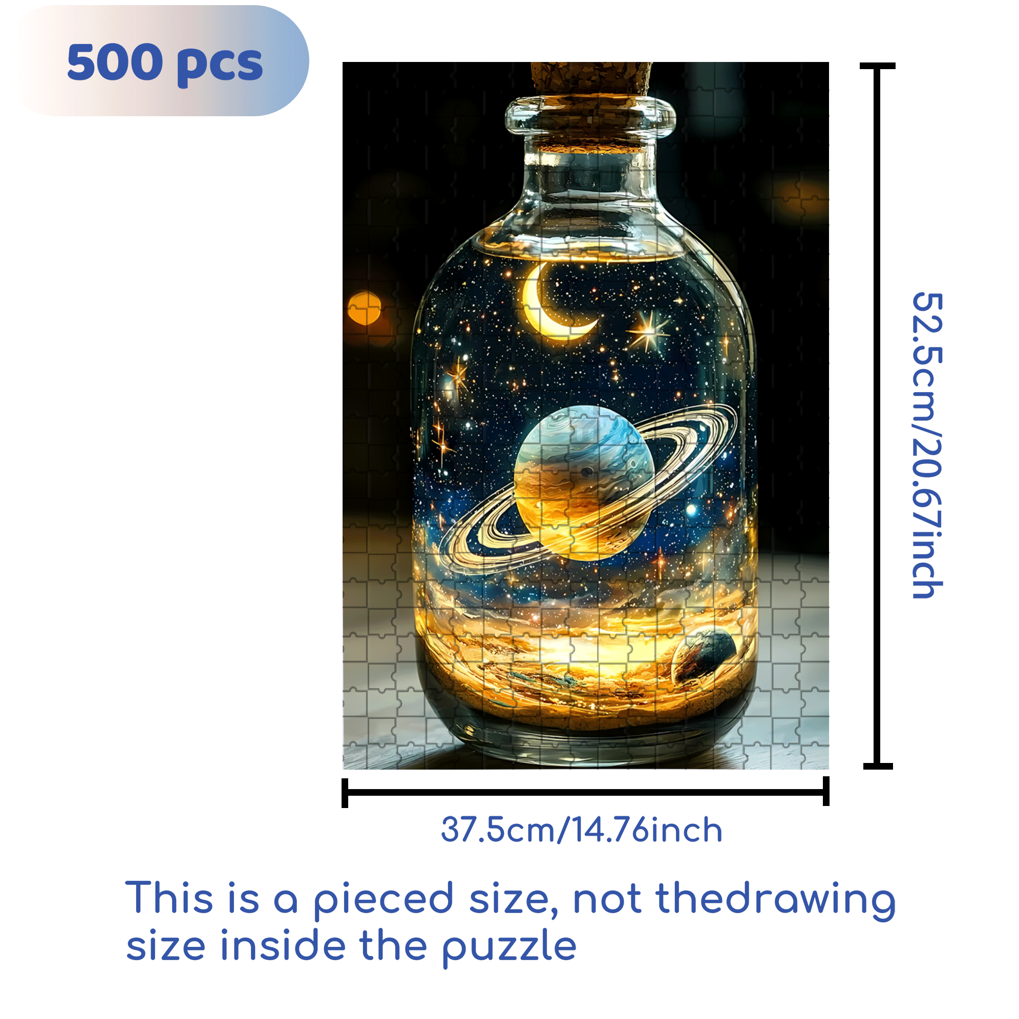 The Universe In A Bottle 500pcs/1000pcs Jigsaw Puzzle, Scratch-Resistant, Interactive Family Game & Brain-Boosting DIY Decor, Perfect for Halloween, Christmas & New Year Gifts, Family Puzzle Game