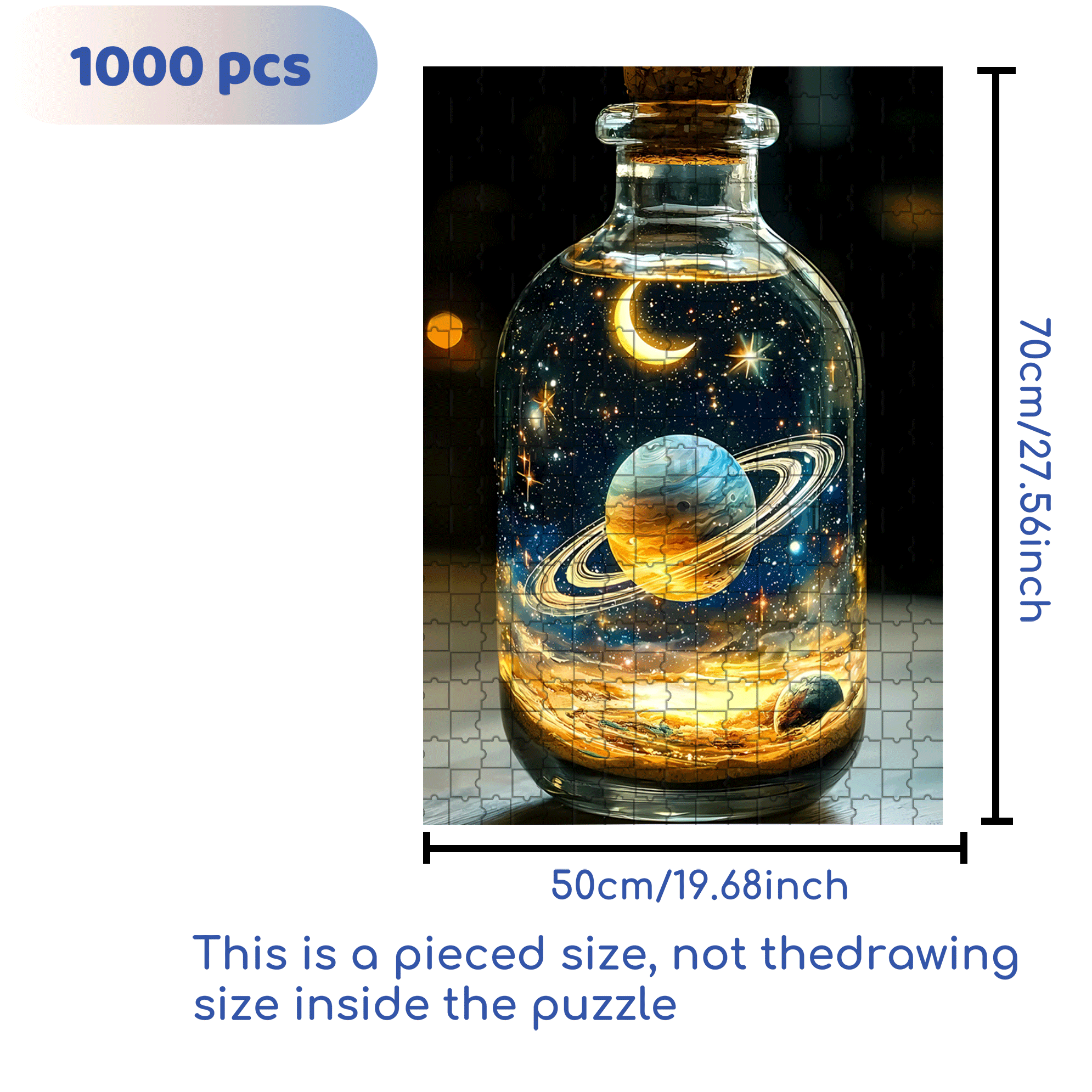 The Universe In A Bottle 500pcs/1000pcs Jigsaw Puzzle, Scratch-Resistant, Interactive Family Game & Brain-Boosting DIY Decor, Perfect for Halloween, Christmas & New Year Gifts, Family Puzzle Game