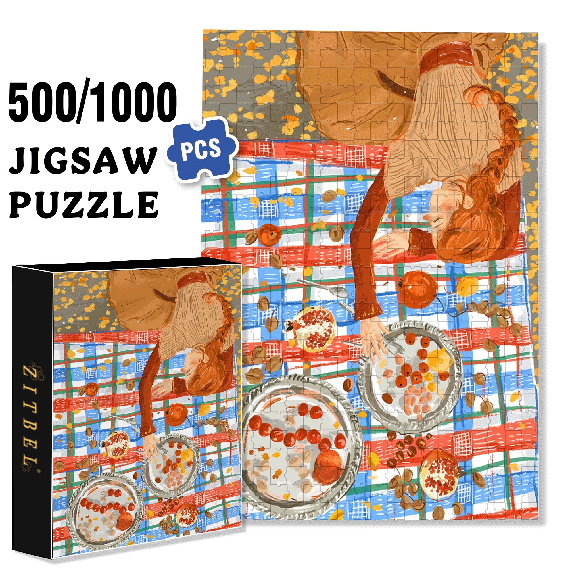 The Warm Atmosphere Of Autumn 500pcs/1000pcs Jigsaw Puzzle, Scratch-Resistant, Interactive Family Game & Brain-Boosting DIY Decor, Perfect for Halloween, Christmas & New Year Gifts, Family Puzzle Game