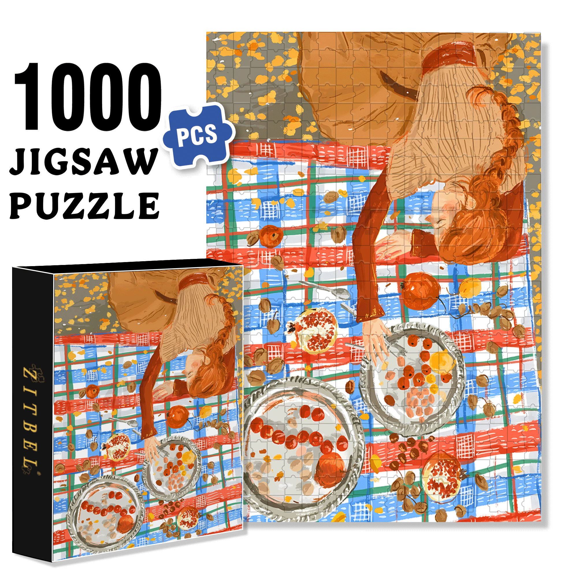 The Warm Atmosphere Of Autumn 500pcs/1000pcs Jigsaw Puzzle, Scratch-Resistant, Interactive Family Game & Brain-Boosting DIY Decor, Perfect for Halloween, Christmas & New Year Gifts, Family Puzzle Game