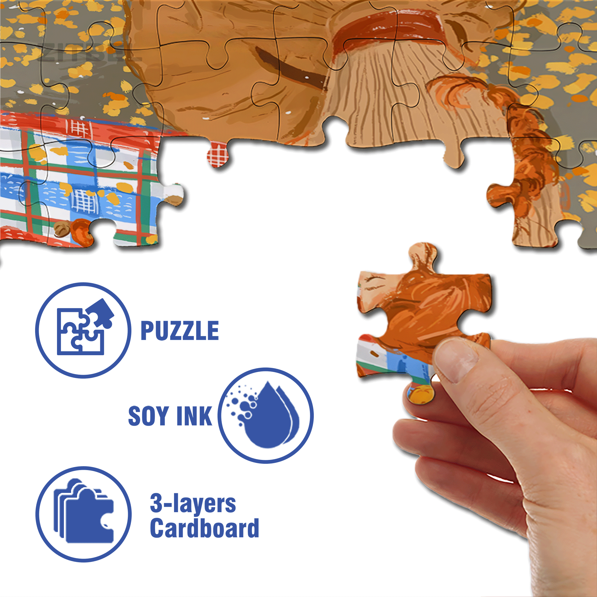 The Warm Atmosphere Of Autumn 500pcs/1000pcs Jigsaw Puzzle, Scratch-Resistant, Interactive Family Game & Brain-Boosting DIY Decor, Perfect for Halloween, Christmas & New Year Gifts, Family Puzzle Game