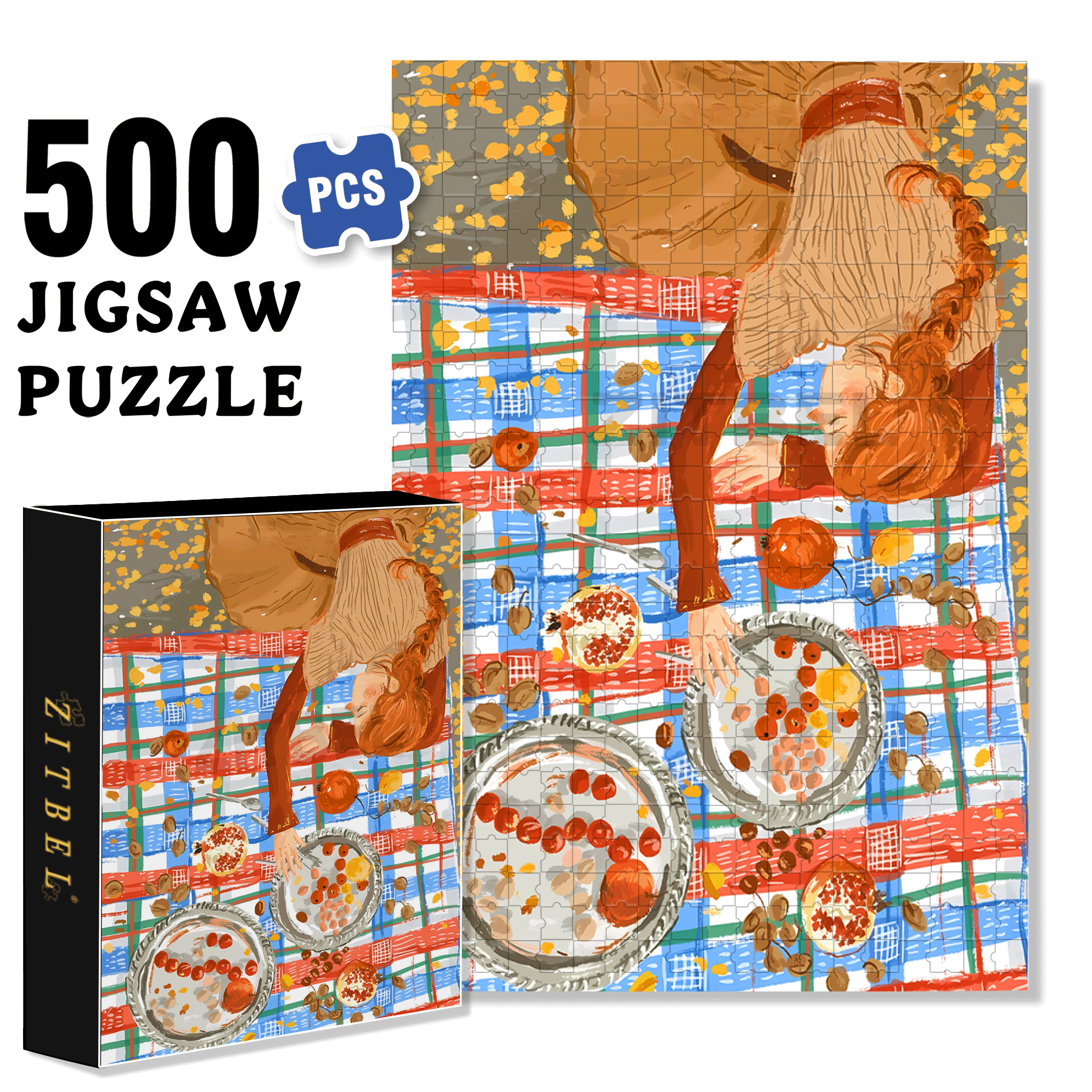 The Warm Atmosphere Of Autumn 500pcs/1000pcs Jigsaw Puzzle, Scratch-Resistant, Interactive Family Game & Brain-Boosting DIY Decor, Perfect for Halloween, Christmas & New Year Gifts, Family Puzzle Game