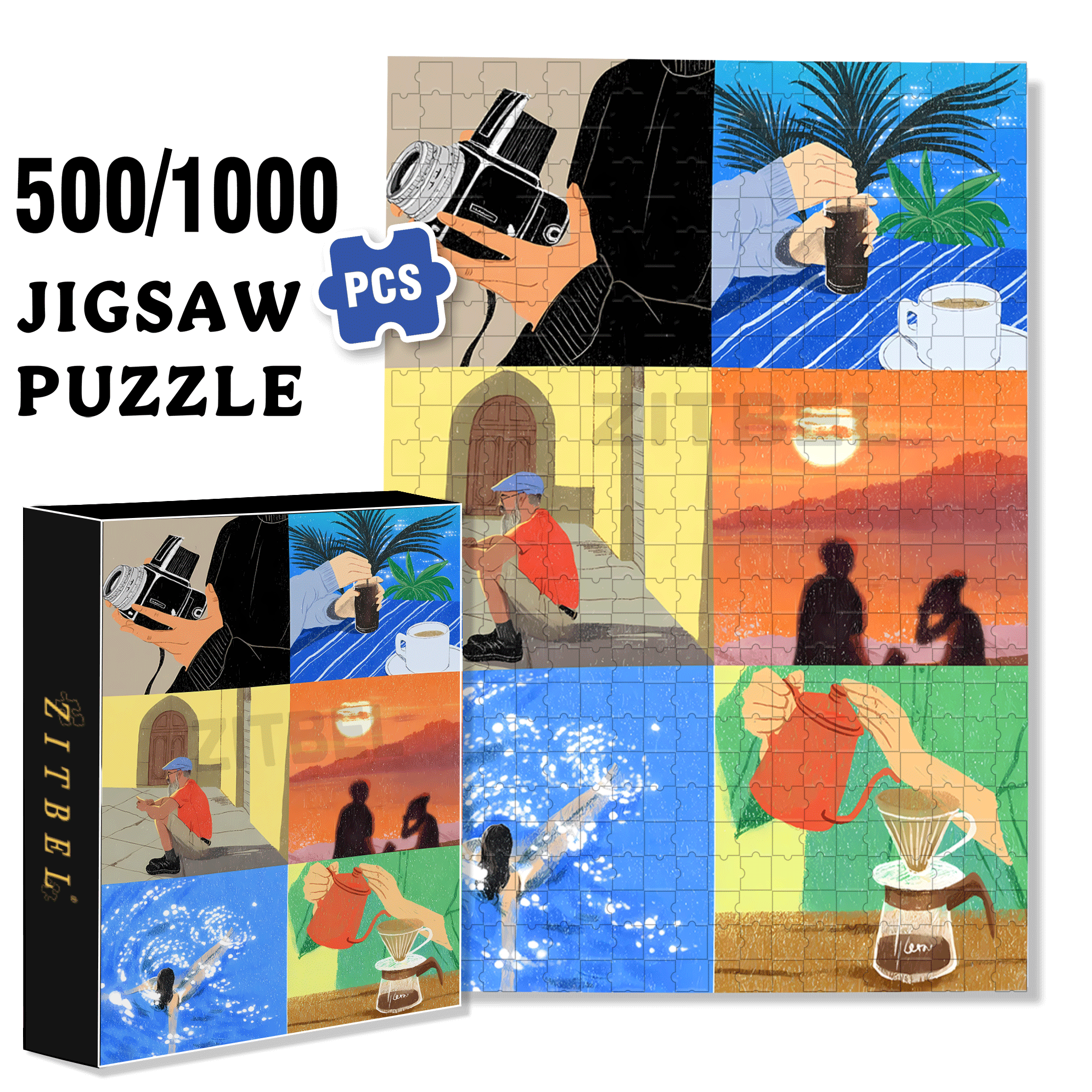 Vibrant Life 500pcs/1000pcs Jigsaw Puzzle, Scratch-Resistant, Interactive Family Game & Brain-Boosting DIY Decor, Perfect for Halloween, Christmas & New Year Gifts, Family Puzzle Game