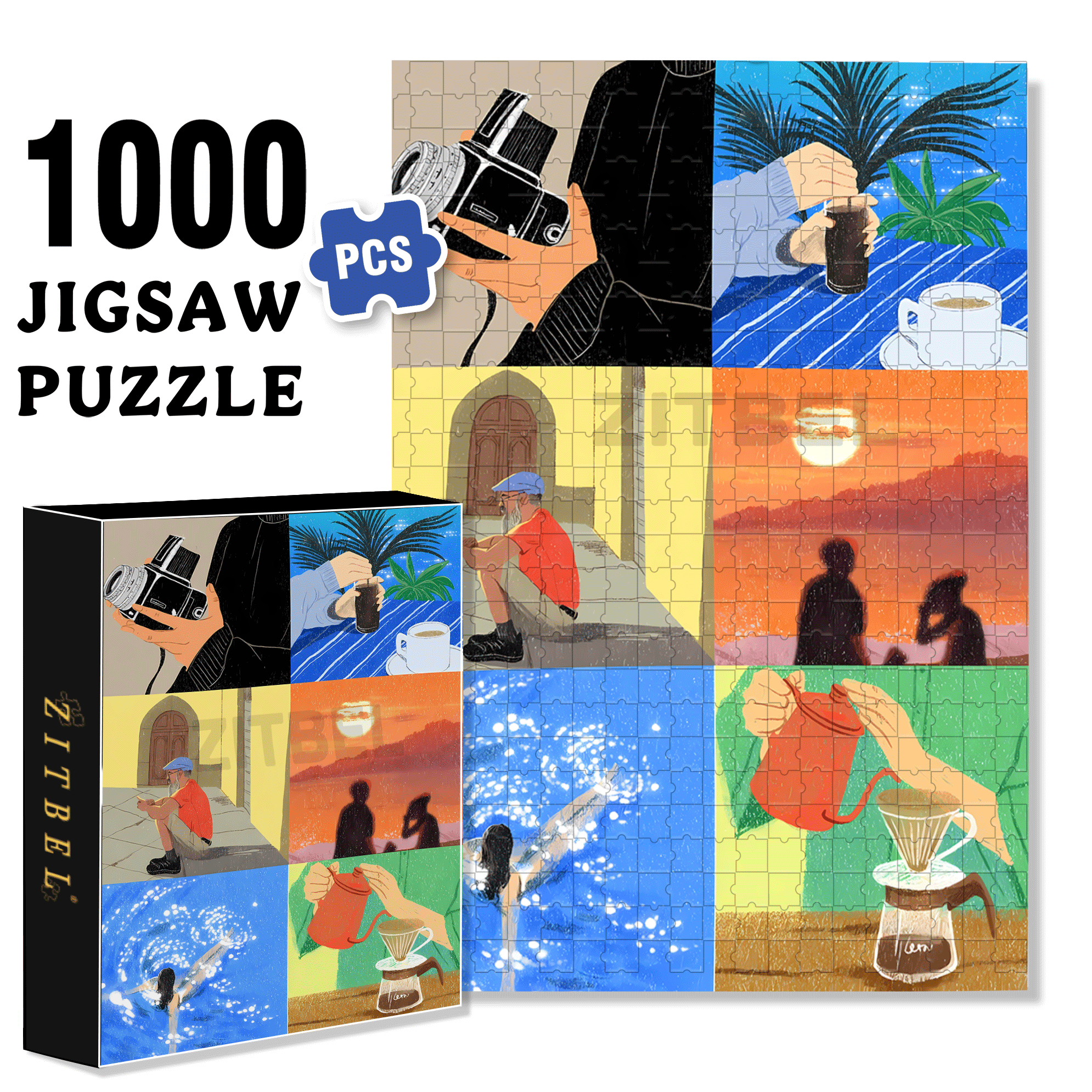 Vibrant Life 500pcs/1000pcs Jigsaw Puzzle, Scratch-Resistant, Interactive Family Game & Brain-Boosting DIY Decor, Perfect for Halloween, Christmas & New Year Gifts, Family Puzzle Game