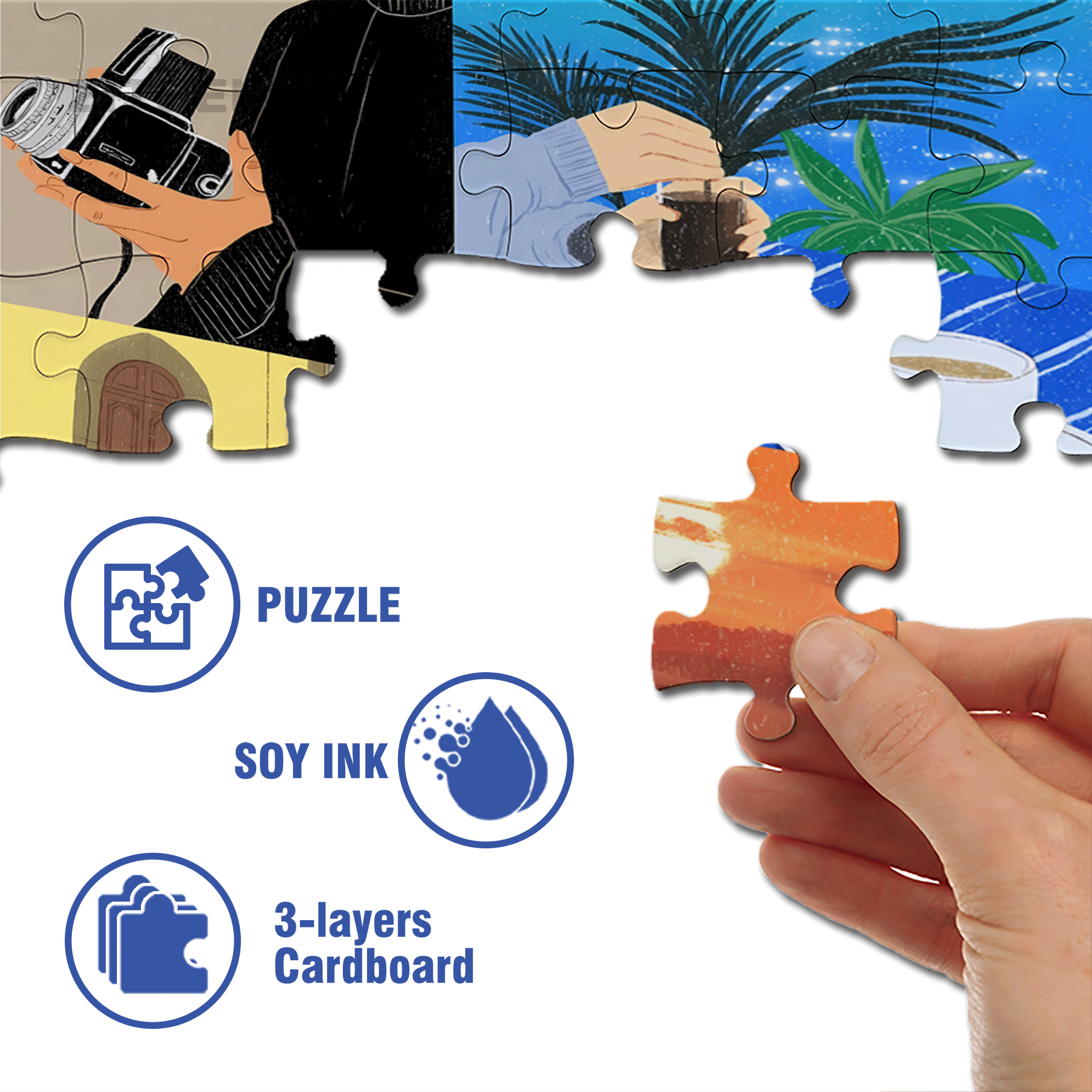 Vibrant Life 500pcs/1000pcs Jigsaw Puzzle, Scratch-Resistant, Interactive Family Game & Brain-Boosting DIY Decor, Perfect for Halloween, Christmas & New Year Gifts, Family Puzzle Game