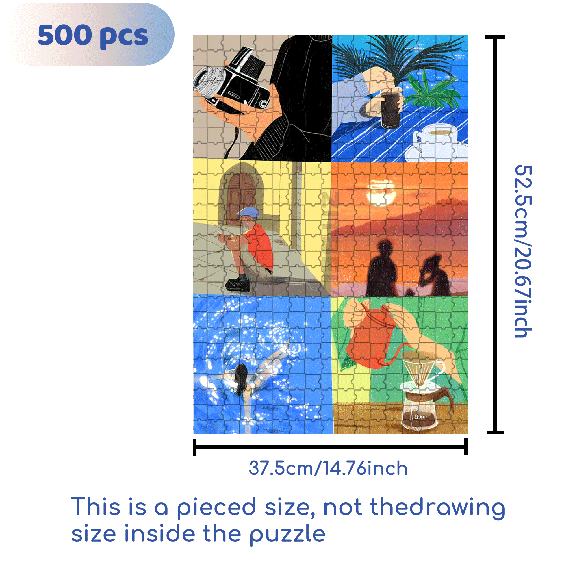 Vibrant Life 500pcs/1000pcs Jigsaw Puzzle, Scratch-Resistant, Interactive Family Game & Brain-Boosting DIY Decor, Perfect for Halloween, Christmas & New Year Gifts, Family Puzzle Game
