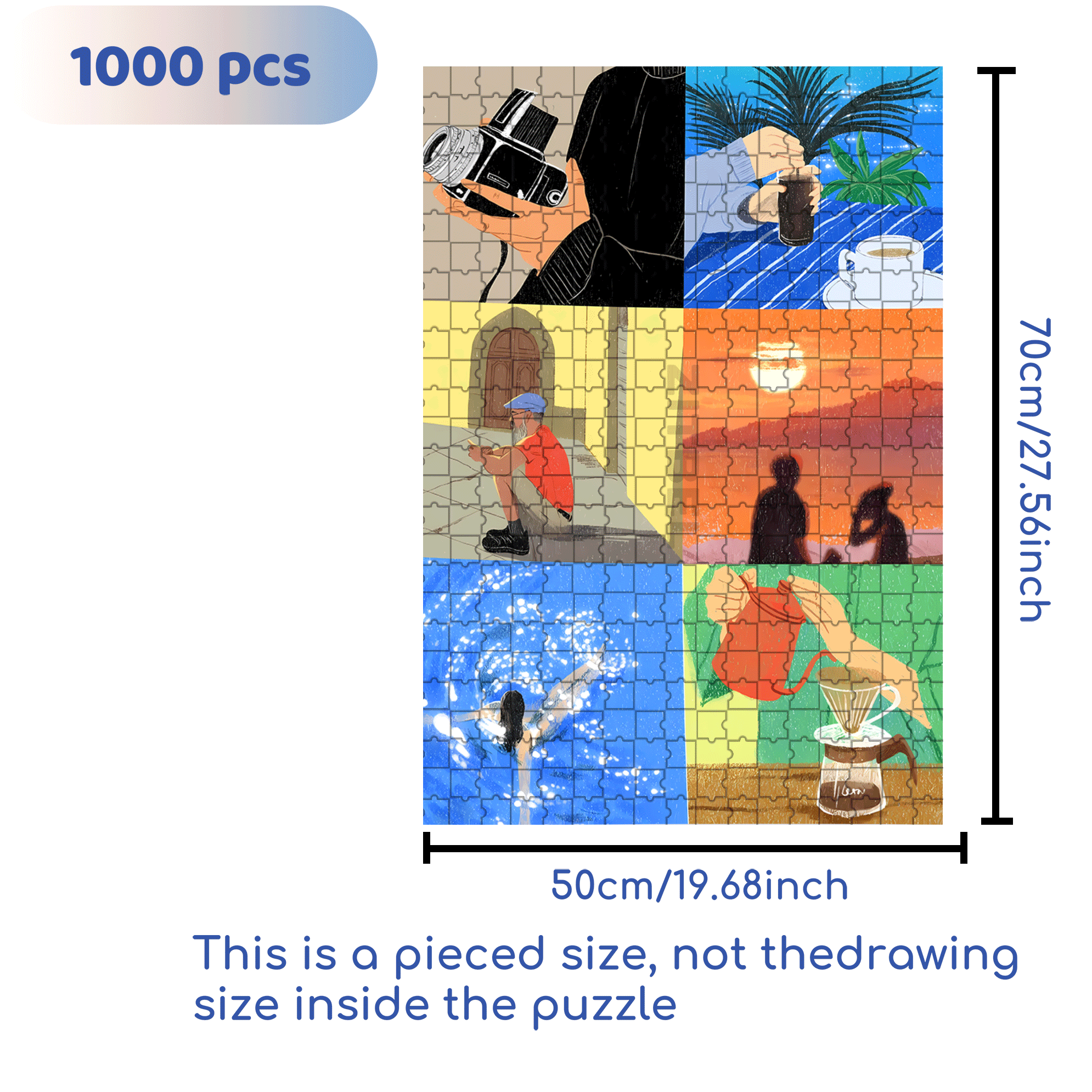 Vibrant Life 500pcs/1000pcs Jigsaw Puzzle, Scratch-Resistant, Interactive Family Game & Brain-Boosting DIY Decor, Perfect for Halloween, Christmas & New Year Gifts, Family Puzzle Game