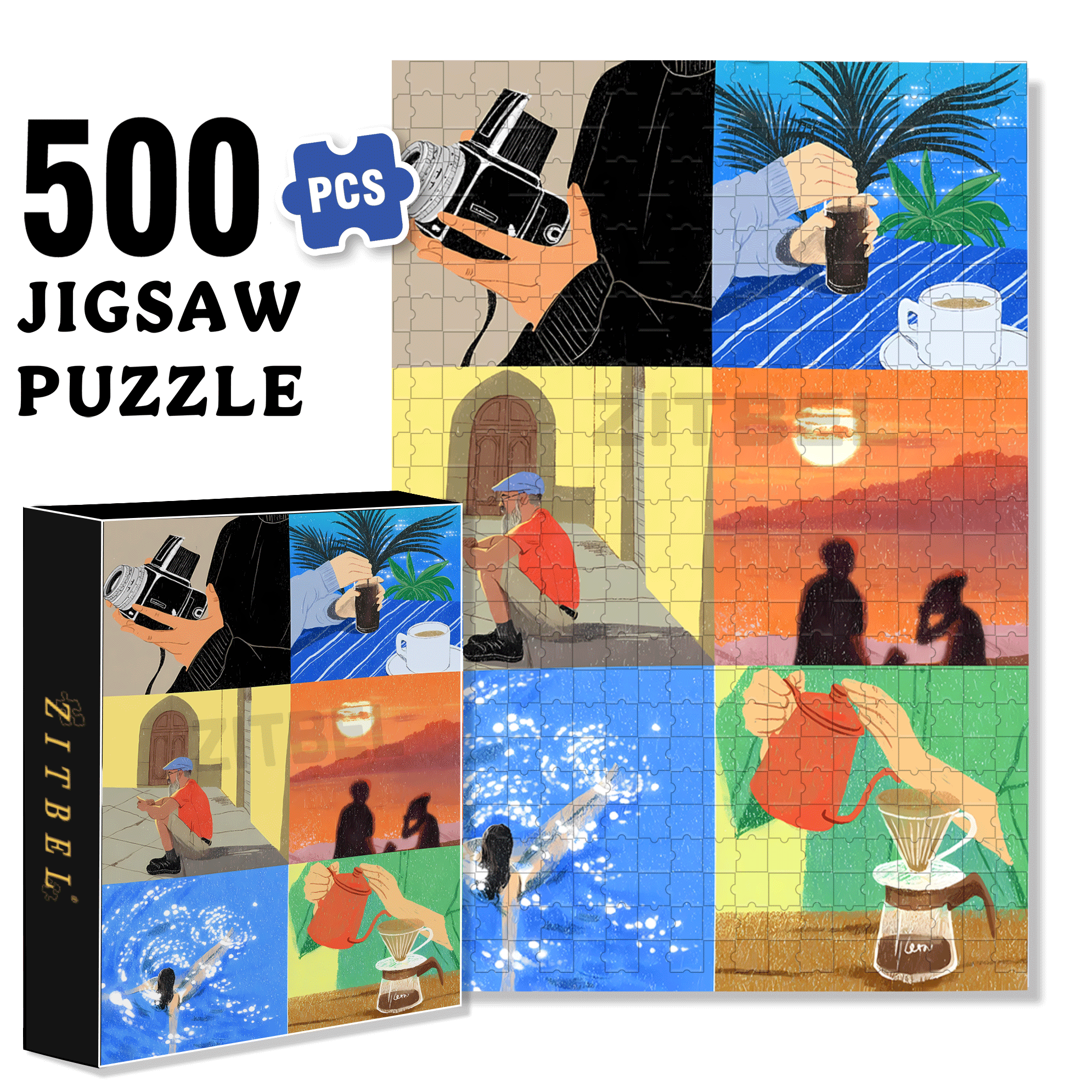 Vibrant Life 500pcs/1000pcs Jigsaw Puzzle, Scratch-Resistant, Interactive Family Game & Brain-Boosting DIY Decor, Perfect for Halloween, Christmas & New Year Gifts, Family Puzzle Game