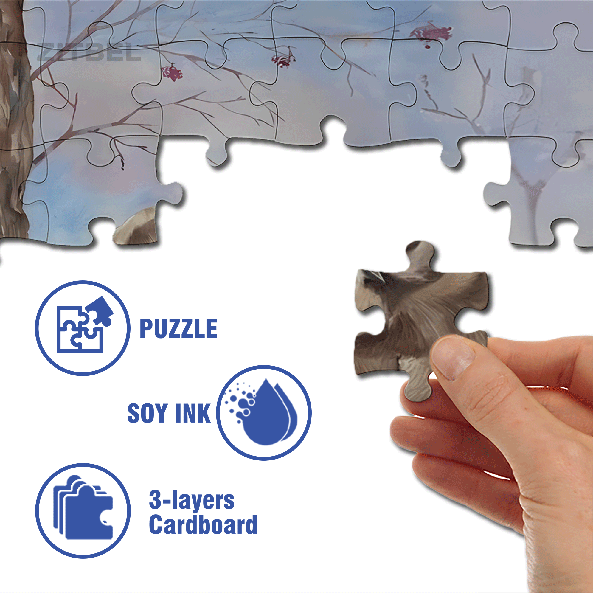 Whispering On The Branches 500pcs/1000pcs Jigsaw Puzzle, Scratch-Resistant, Interactive Family Game & Brain-Boosting DIY Decor, Perfect for Halloween, Christmas & New Year Gifts, Family Puzzle Game
