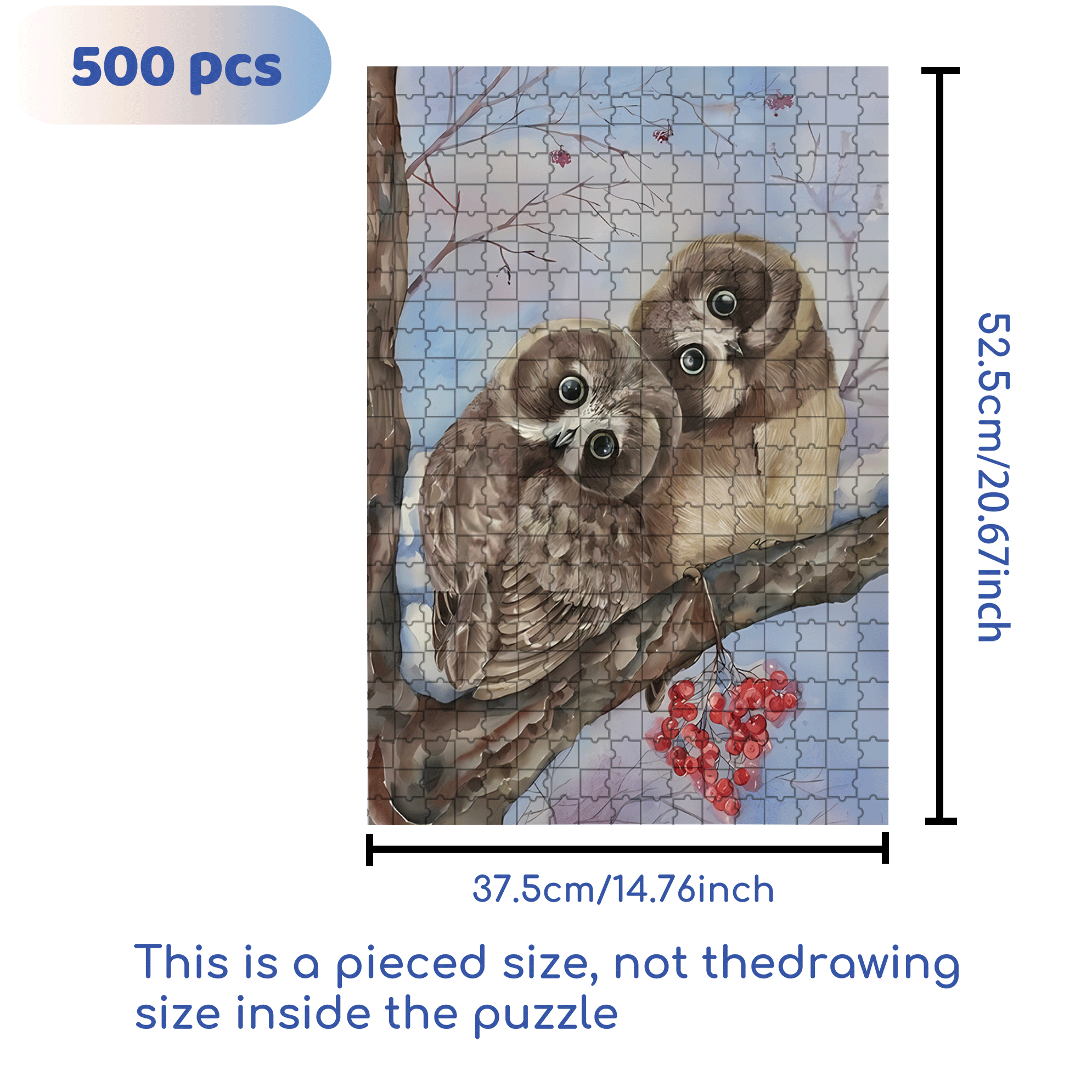 Whispering On The Branches 500pcs/1000pcs Jigsaw Puzzle, Scratch-Resistant, Interactive Family Game & Brain-Boosting DIY Decor, Perfect for Halloween, Christmas & New Year Gifts, Family Puzzle Game
