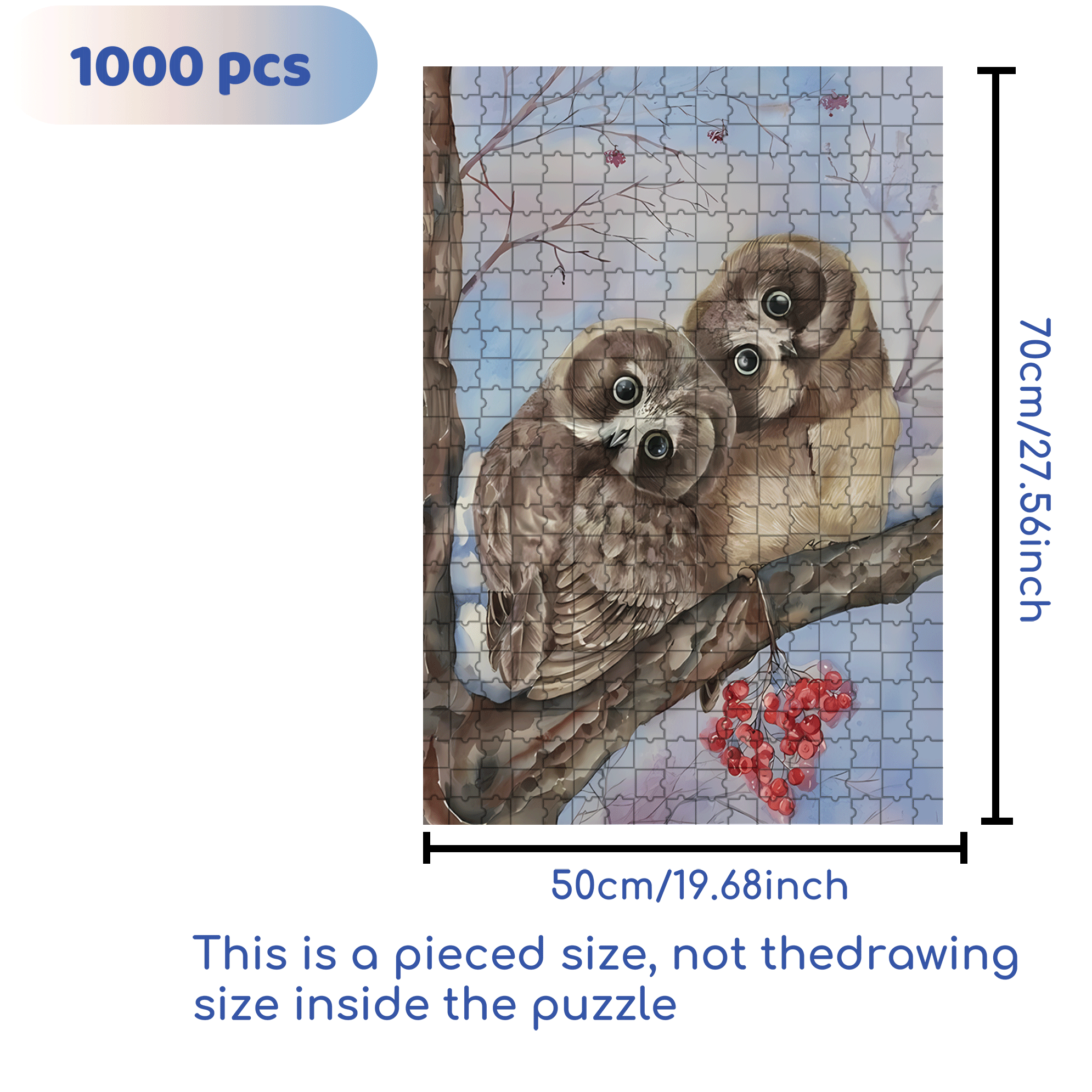 Whispering On The Branches 500pcs/1000pcs Jigsaw Puzzle, Scratch-Resistant, Interactive Family Game & Brain-Boosting DIY Decor, Perfect for Halloween, Christmas & New Year Gifts, Family Puzzle Game