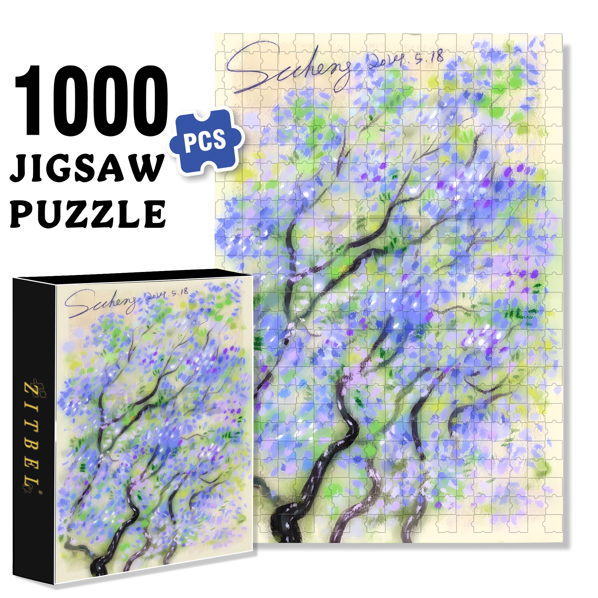 Wildflowers Along The Roadside 500pcs/1000pcs Jigsaw Puzzle, Scratch-Resistant, Interactive Family Game & Brain-Boosting DIY Decor, Perfect for Halloween, Christmas & New Year Gifts, Family Puzzle Game