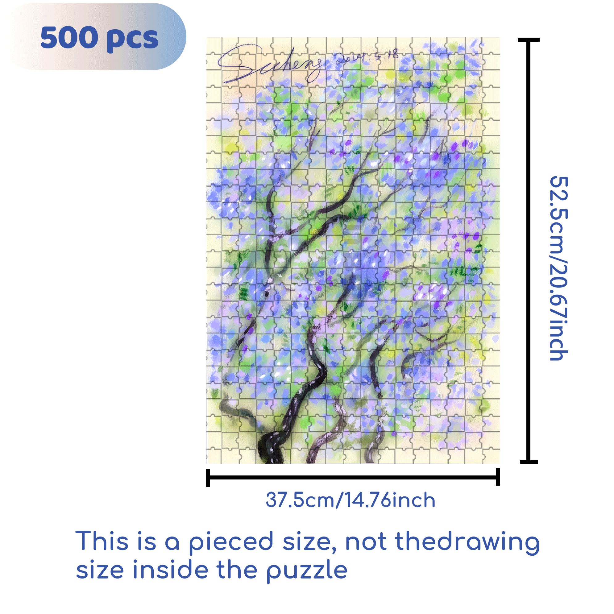 Wildflowers Along The Roadside 500pcs/1000pcs Jigsaw Puzzle, Scratch-Resistant, Interactive Family Game & Brain-Boosting DIY Decor, Perfect for Halloween, Christmas & New Year Gifts, Family Puzzle Game