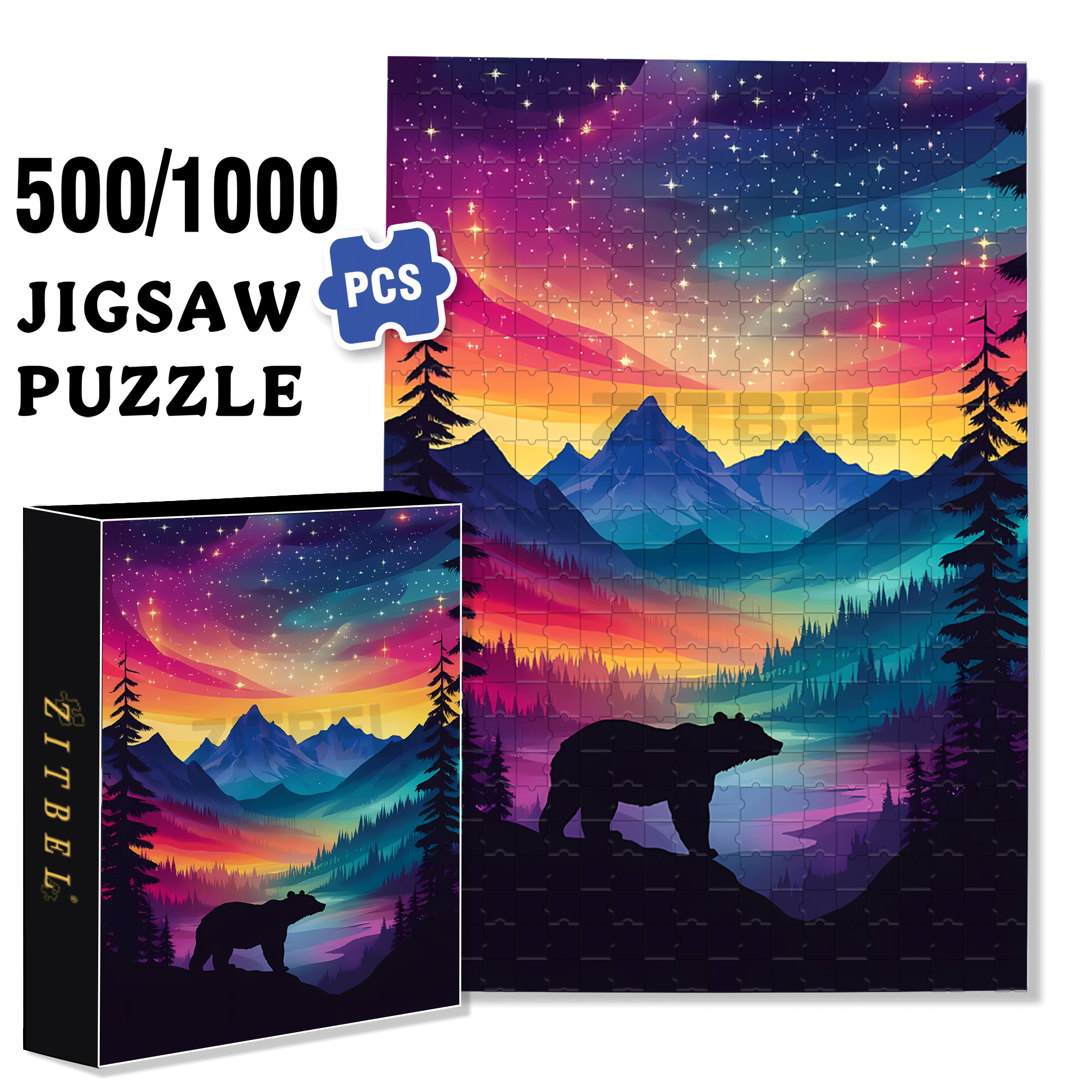 Yoshino Katsuhiko 500pcs/1000pcs Jigsaw Puzzle, Scratch-Resistant, Interactive Family Game & Brain-Boosting DIY Decor, Perfect for Halloween, Christmas & New Year Gifts, Family Puzzle Game