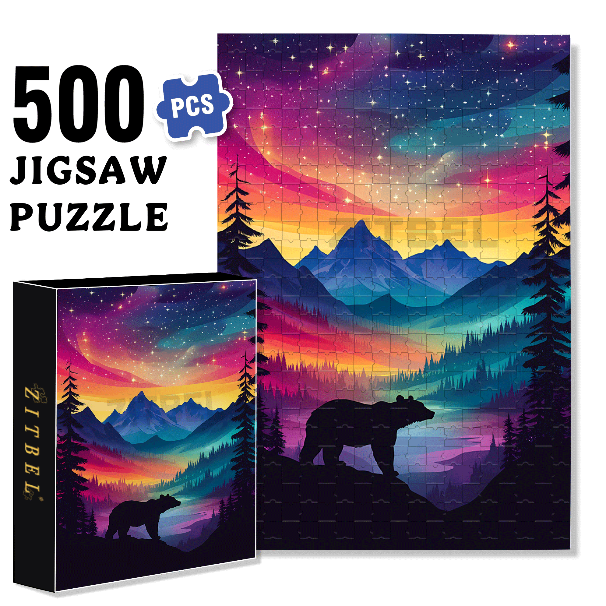 Yoshino Katsuhiko 500pcs/1000pcs Jigsaw Puzzle, Scratch-Resistant, Interactive Family Game & Brain-Boosting DIY Decor, Perfect for Halloween, Christmas & New Year Gifts, Family Puzzle Game