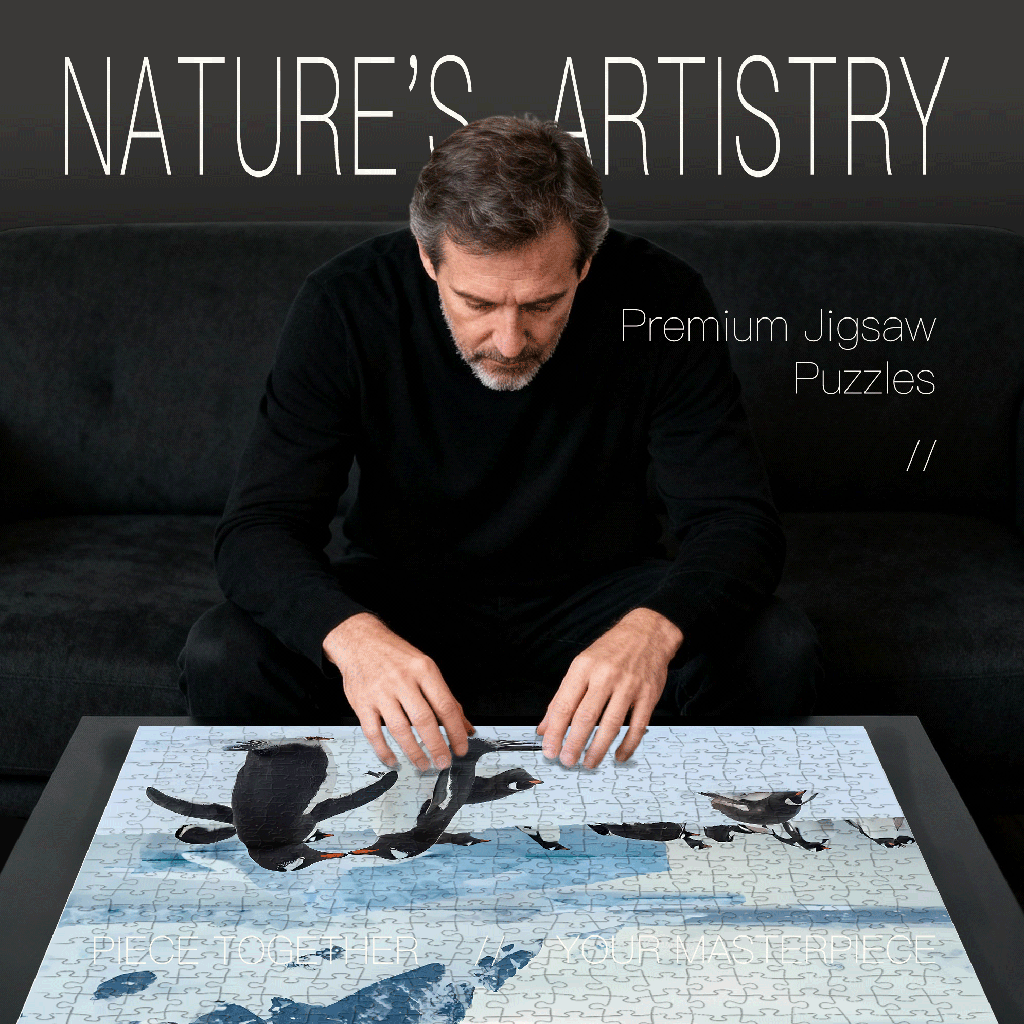 Antarctic Expedition 500pcs/1000pcs Jigsaw Puzzle, Scratch-Resistant, Interactive Family Game & Brain-Boosting DIY Decor, Perfect for Halloween, Christmas & New Year Gifts, Family Puzzle Game