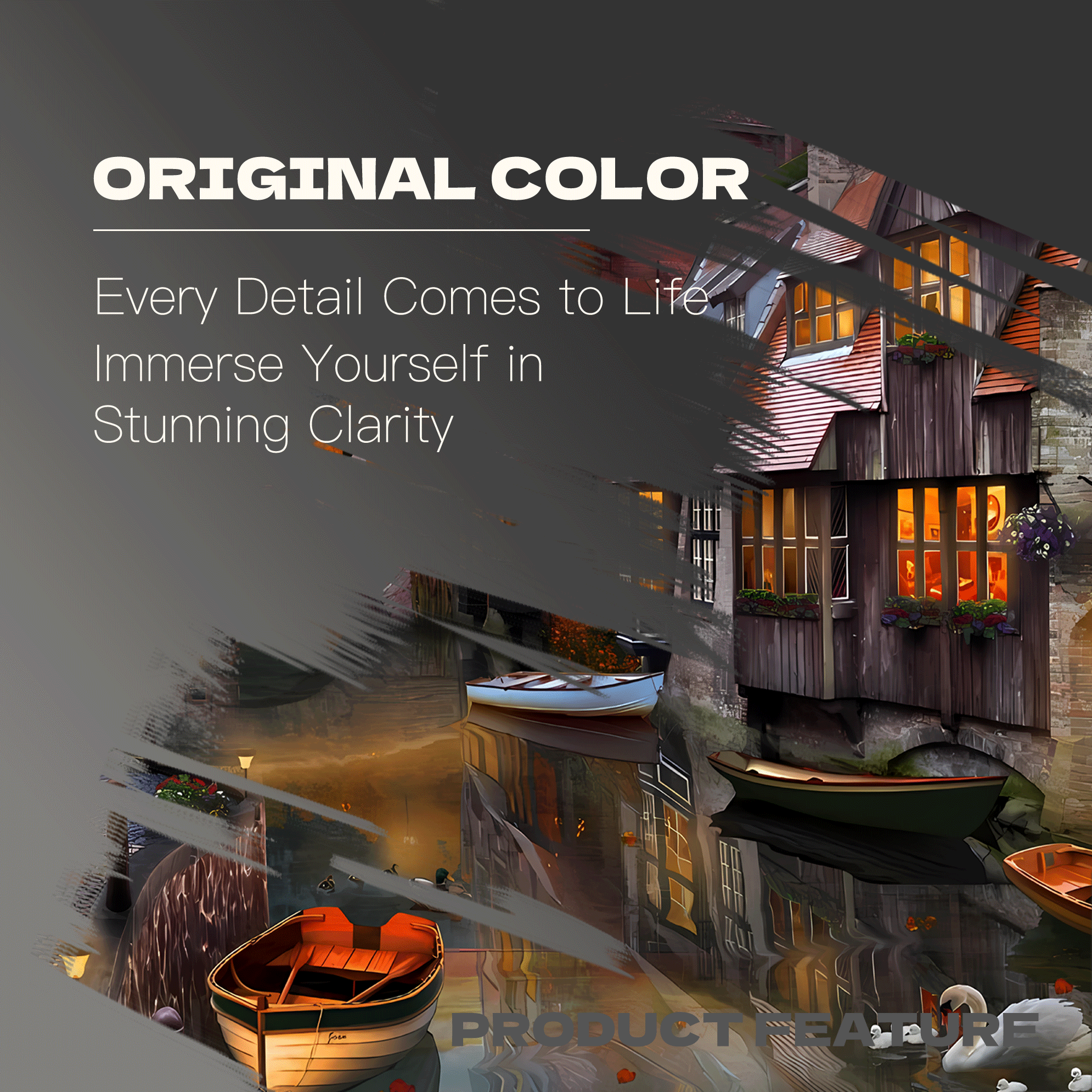 Deep Autumn Canal 500pcs/1000pcs Jigsaw Puzzle, Scratch-Resistant, Interactive Family Game & Brain-Boosting DIY Decor, Perfect for Halloween, Christmas & New Year Gifts, Family Puzzle Game