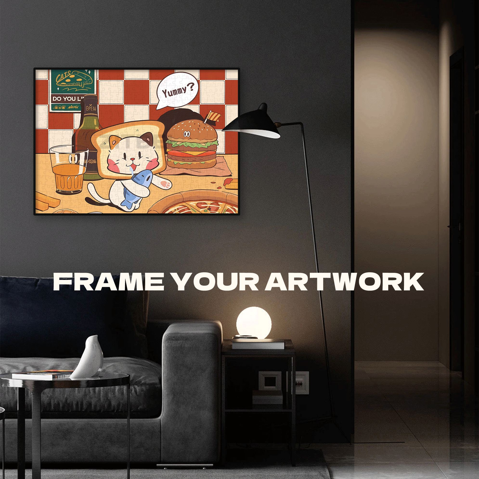 Delicious Moment 500pcs/1000pcs Jigsaw Puzzle, Scratch-Resistant, Interactive Family Game & Brain-Boosting DIY Decor, Perfect for Halloween, Christmas & New Year Gifts, Family Puzzle Game
