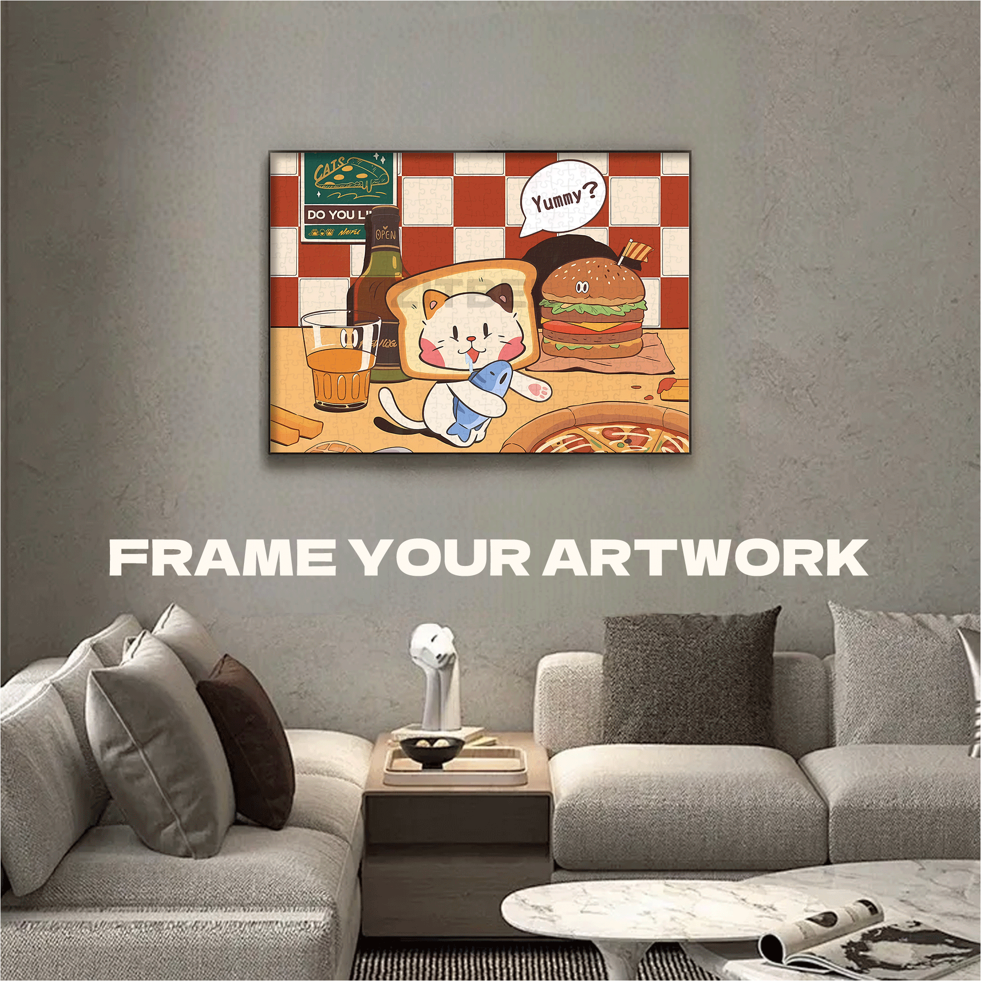 Delicious Moment 500pcs/1000pcs Jigsaw Puzzle, Scratch-Resistant, Interactive Family Game & Brain-Boosting DIY Decor, Perfect for Halloween, Christmas & New Year Gifts, Family Puzzle Game