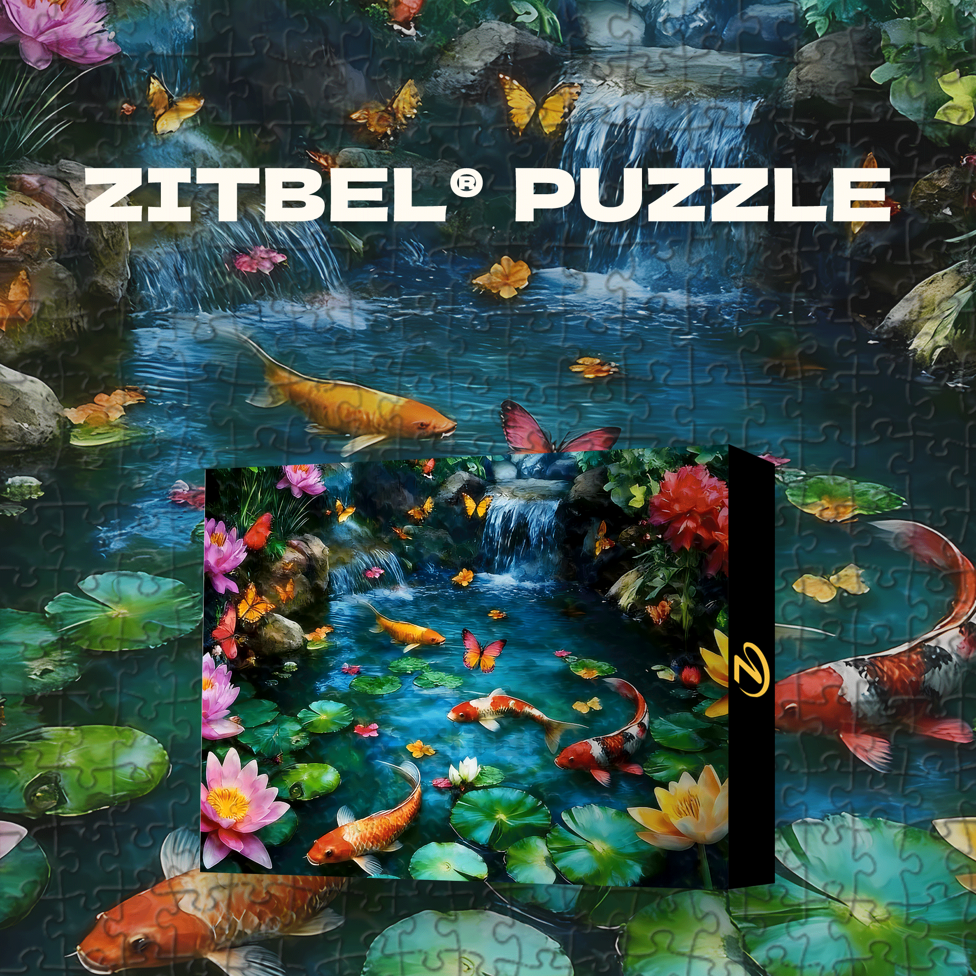 Fish Enjoying Themselves In The Stream 500pcs/1000pcs Jigsaw Puzzle, Scratch-Resistant, Interactive Family Game & Brain-Boosting DIY Decor, Perfect for Halloween, Christmas & New Year Gifts, Family Puzzle Game