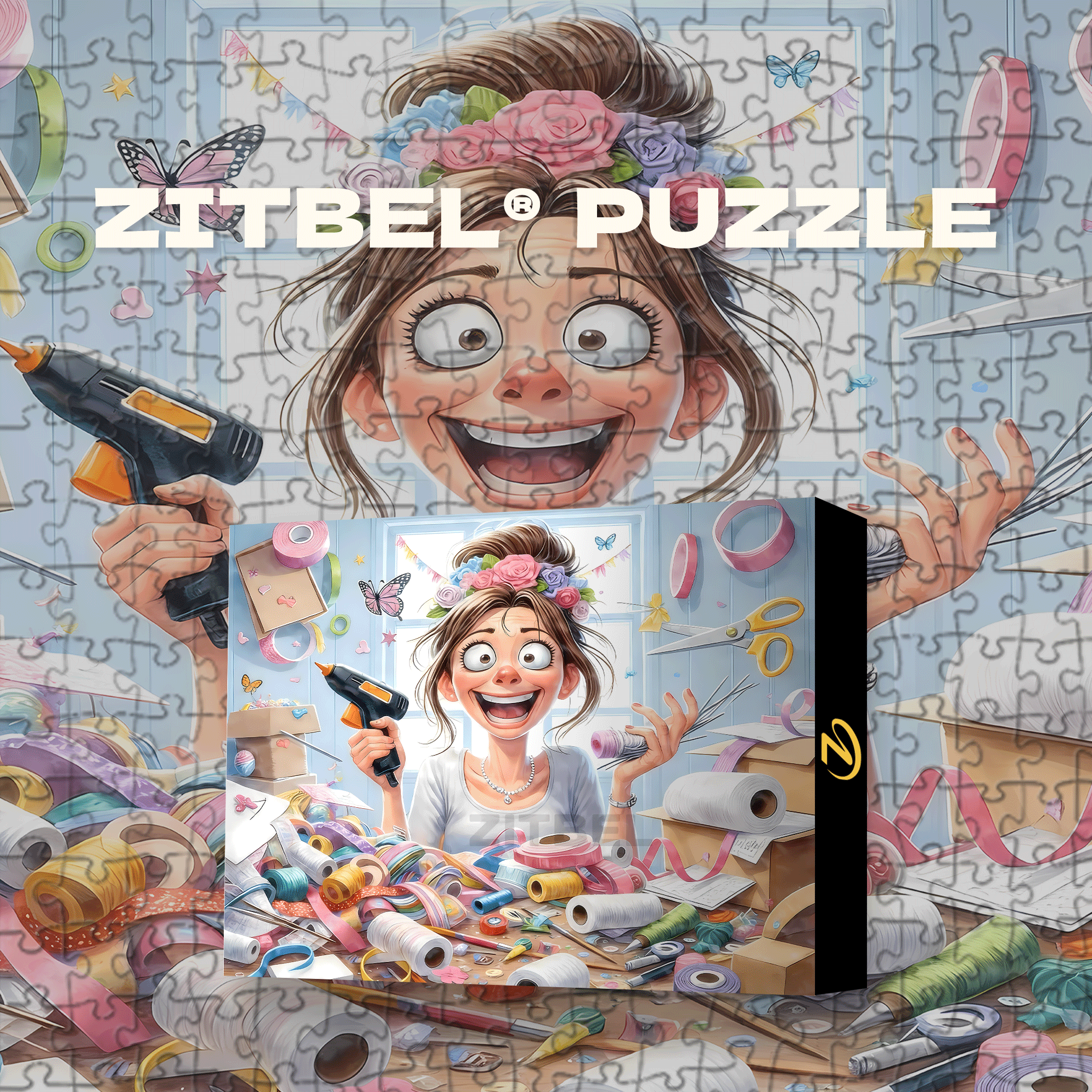 Happy Crafting Day 500pcs/1000pcs Jigsaw Puzzle, Scratch-Resistant, Interactive Family Game & Brain-Boosting DIY Decor, Perfect for Halloween, Christmas & New Year Gifts, Family Puzzle Game
