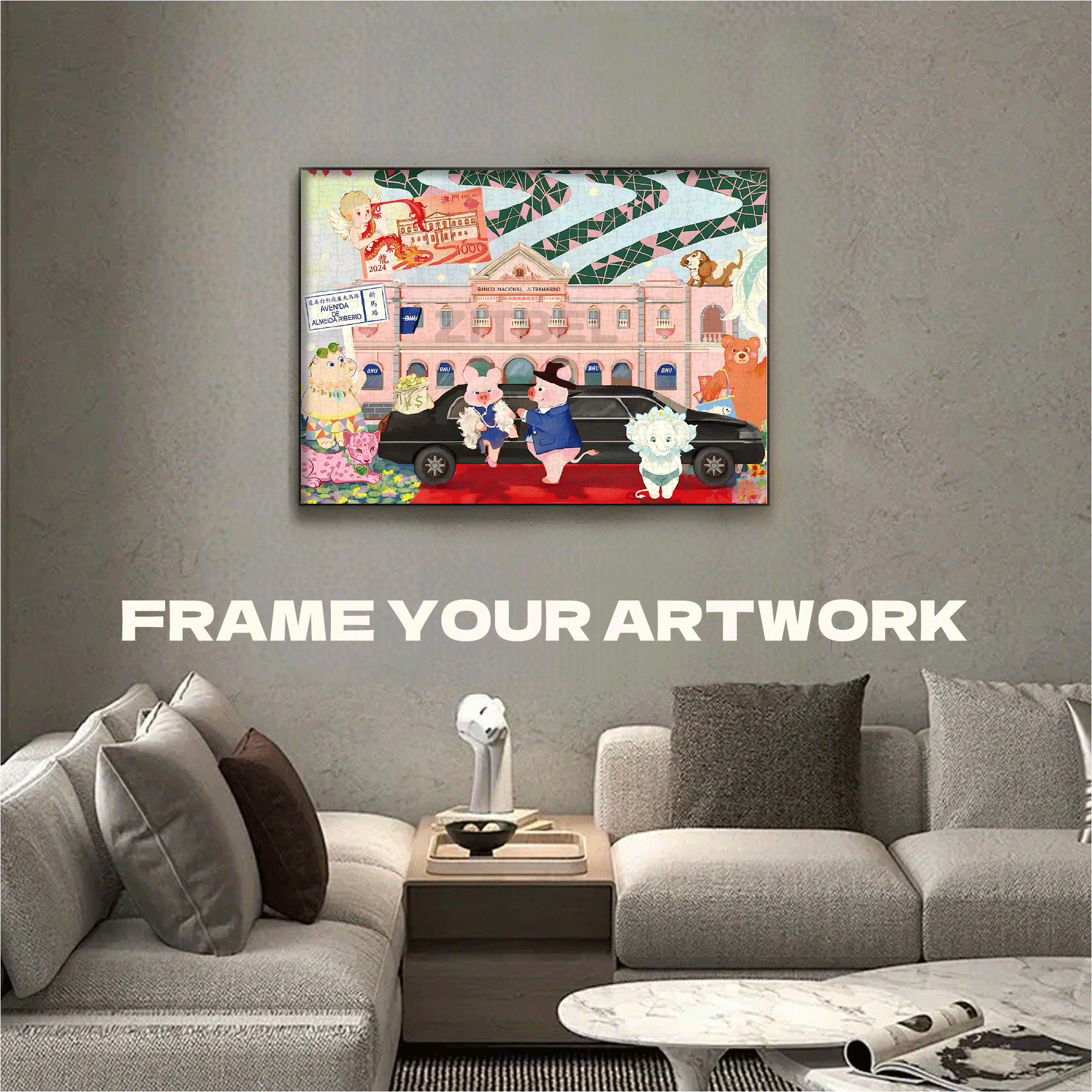 I Love Macau 500pcs/1000pcs Jigsaw Puzzle, Scratch-Resistant, Interactive Family Game & Brain-Boosting DIY Decor, Perfect for Halloween, Christmas & New Year Gifts, Family Puzzle Game
