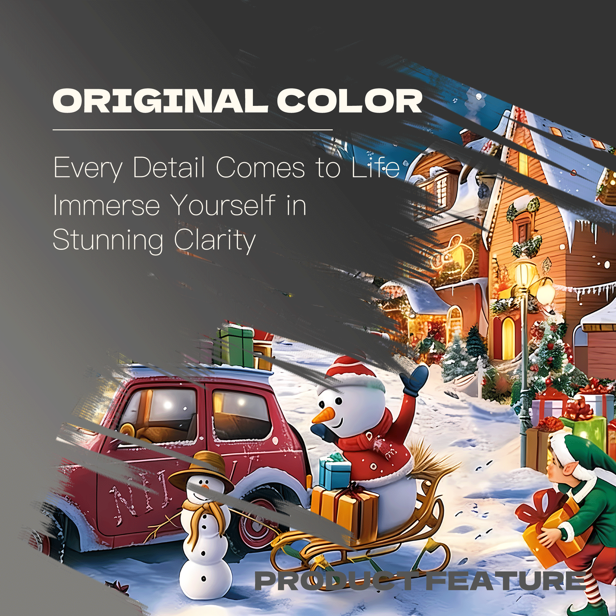 Inter Snow Streets Santa Claus 500pcs/1000pcs Jigsaw Puzzle, Scratch-Resistant, Interactive Family Game & Brain-Boosting DIY Decor, Perfect for Halloween, Christmas & New Year Gifts, Family Puzzle Game