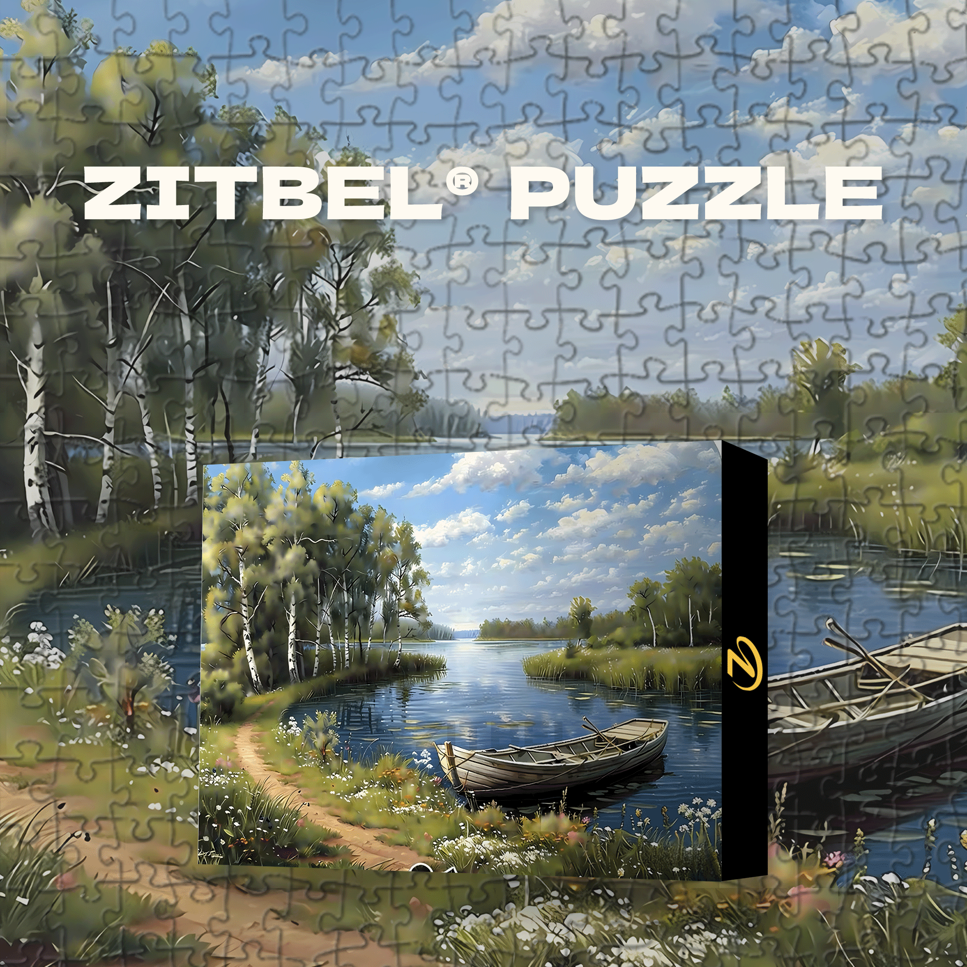 Lakeside Trail Canoe 500pcs/1000pcs Jigsaw Puzzle, Scratch-Resistant, Interactive Family Game & Brain-Boosting DIY Decor, Perfect for Halloween, Christmas & New Year Gifts, Family Puzzle Game
