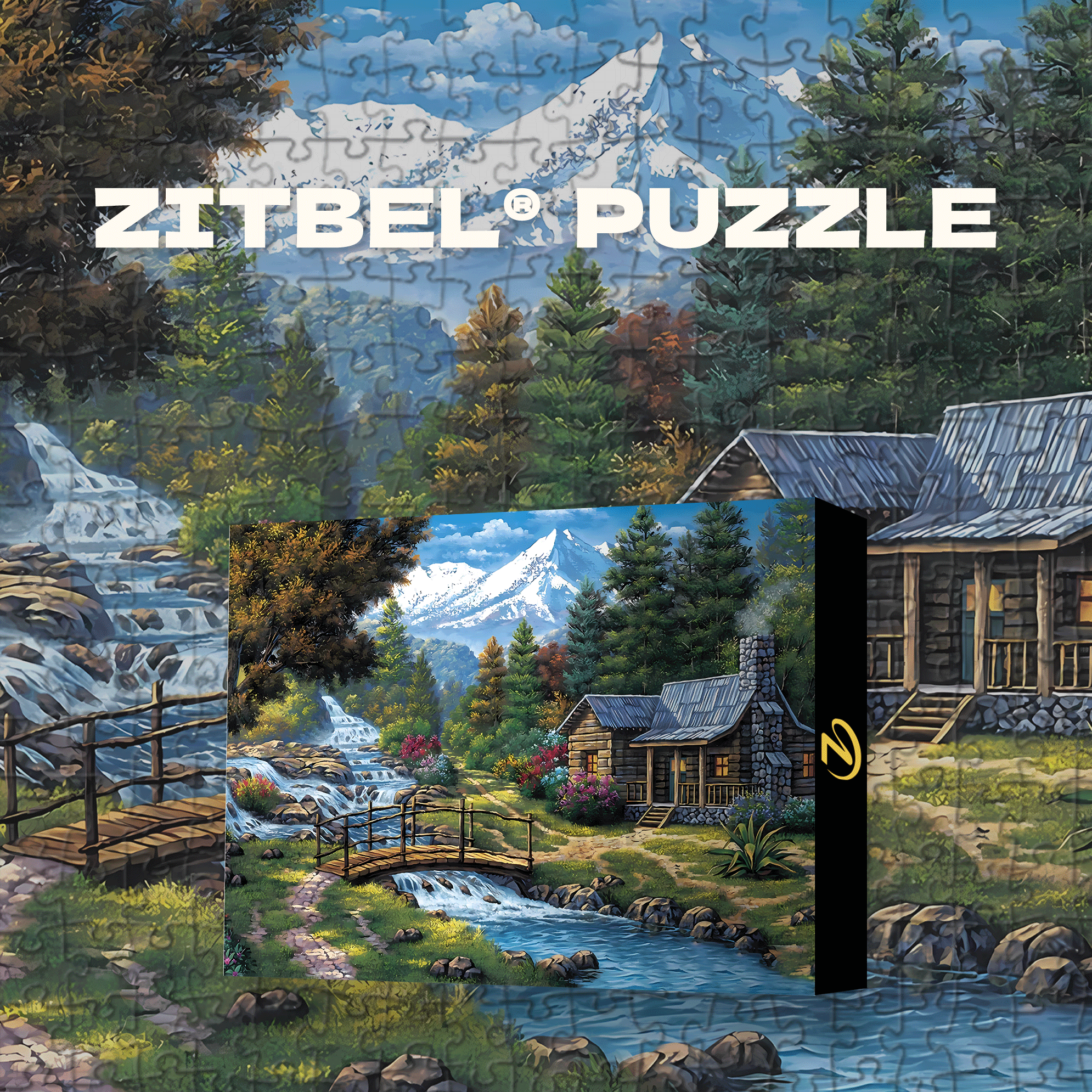 Mountain Residence in the Valley 500pcs/1000pcs Jigsaw Puzzle, Scratch-Resistant, Interactive Family Game & Brain-Boosting DIY Decor, Perfect for Halloween, Christmas & New Year Gifts, Family Puzzle Game