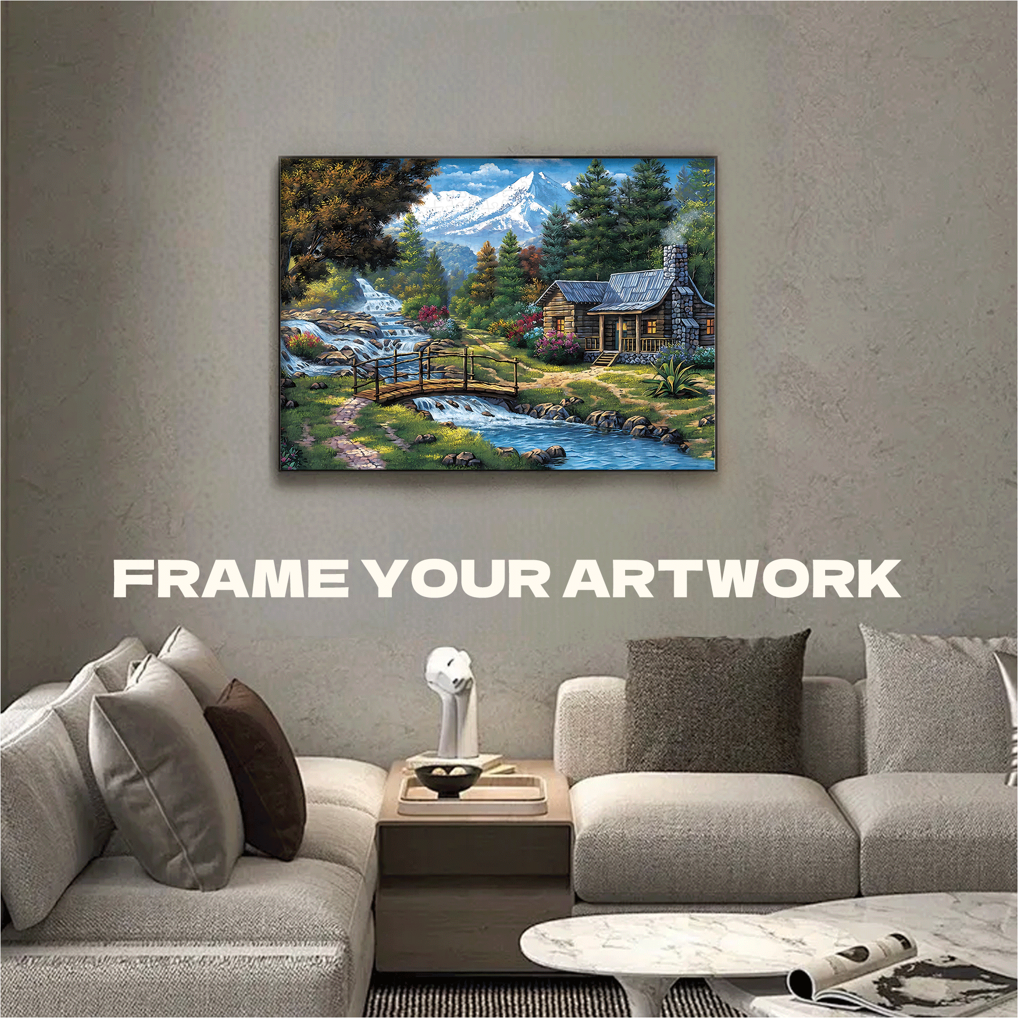 Mountain Residence in the Valley 500pcs/1000pcs Jigsaw Puzzle, Scratch-Resistant, Interactive Family Game & Brain-Boosting DIY Decor, Perfect for Halloween, Christmas & New Year Gifts, Family Puzzle Game