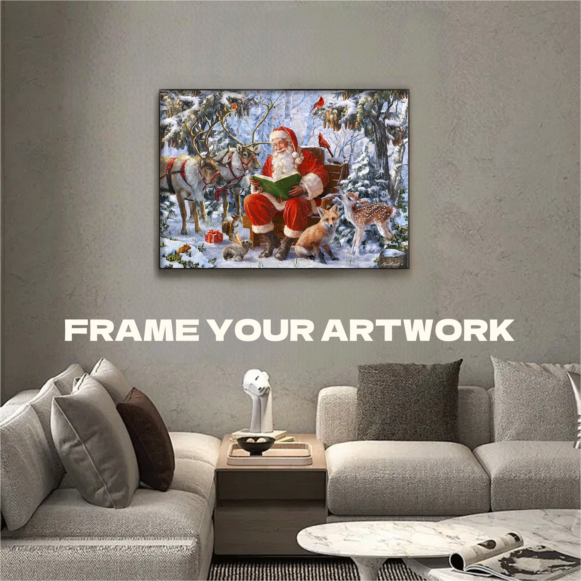Santa's Forest 500pcs/1000pcs Jigsaw Puzzle, Scratch-Resistant, Interactive Family Game & Brain-Boosting DIY Decor, Perfect for Halloween, Christmas & New Year Gifts, Family Puzzle Game