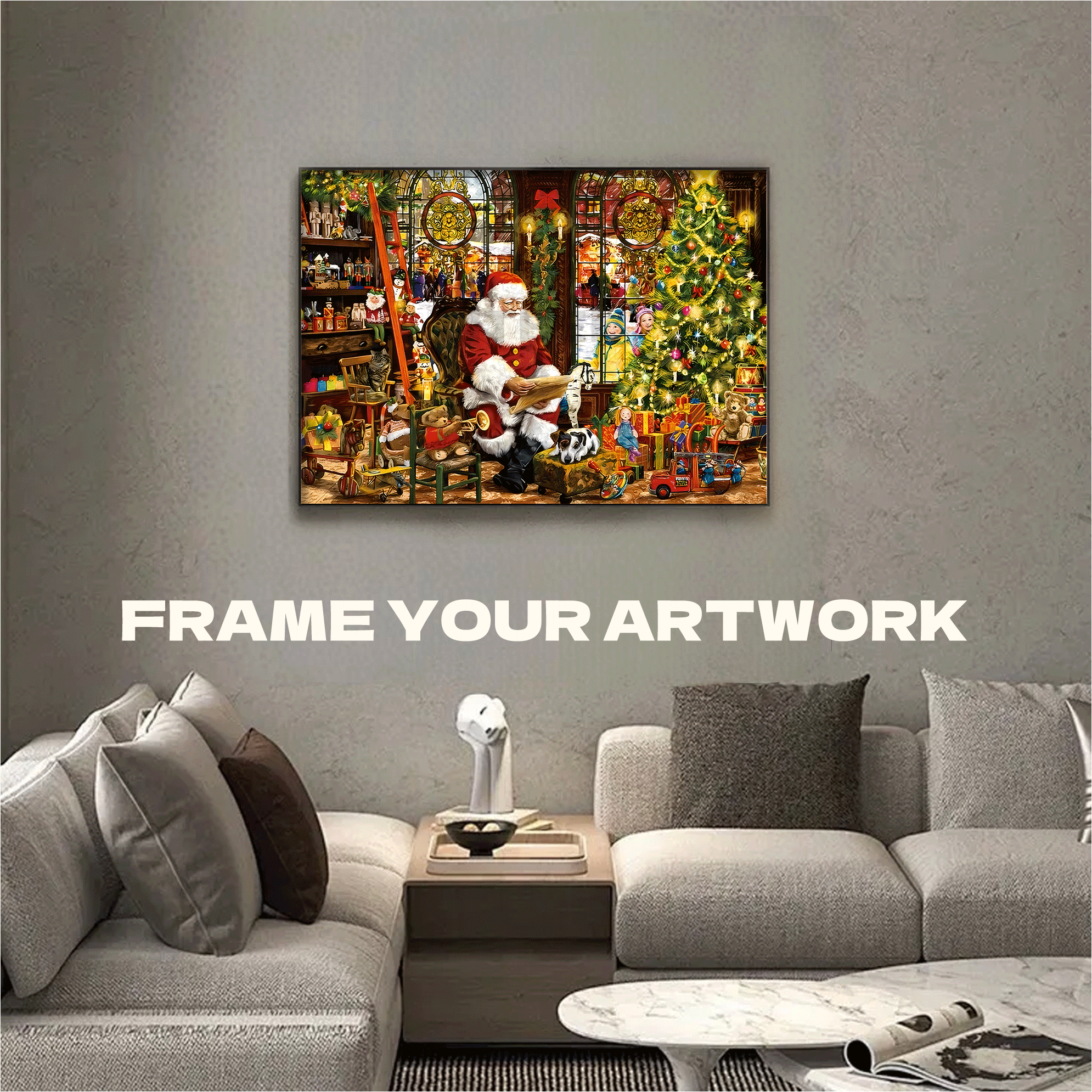 Santa's Workshop 500pcs/1000pcs Jigsaw Puzzle, Scratch-Resistant, Interactive Family Game & Brain-Boosting DIY Decor, Perfect for Halloween, Christmas & New Year Gifts, Family Puzzle Game