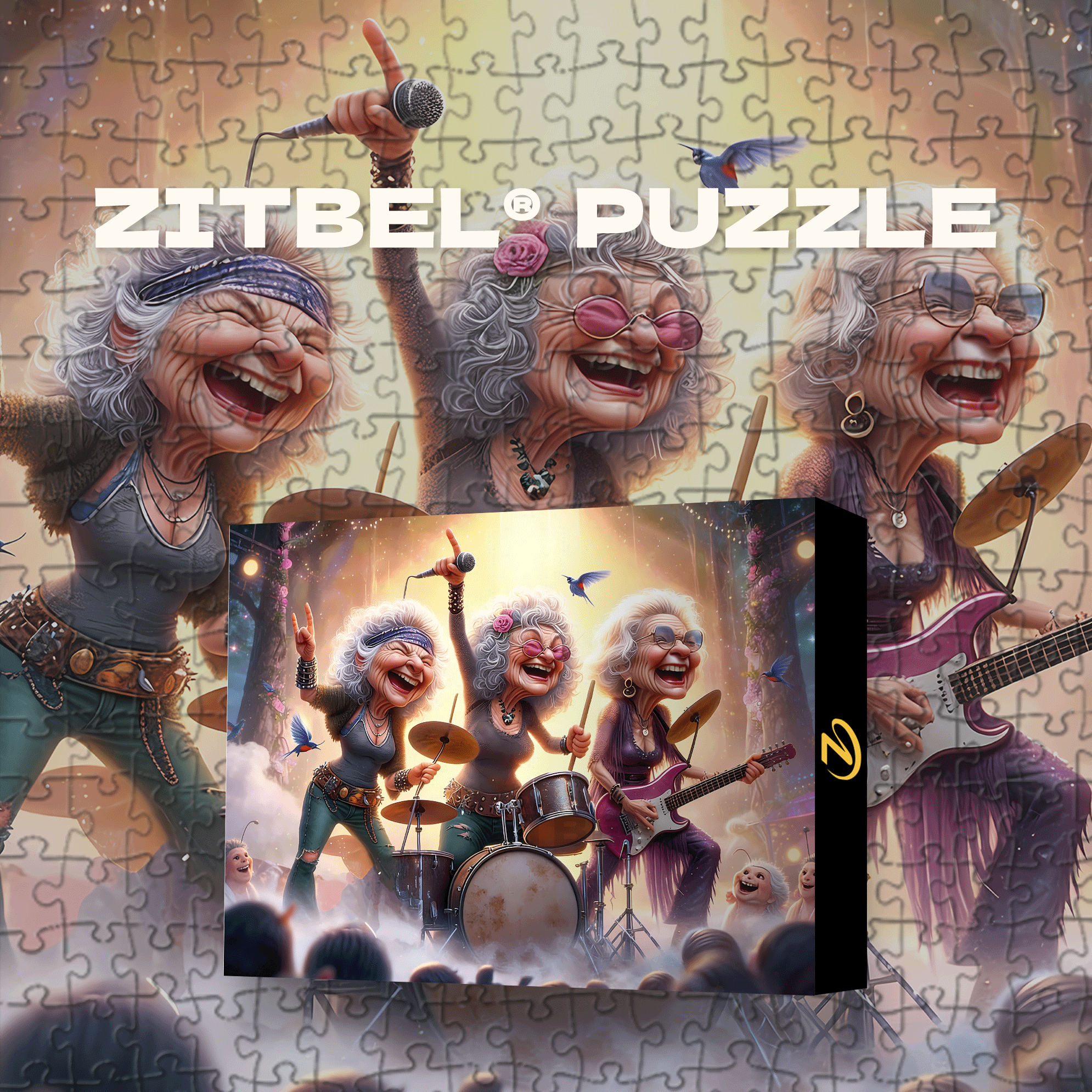 Silver-haired Rock Band 500pcs/1000pcs Jigsaw Puzzle, Scratch-Resistant, Interactive Family Game & Brain-Boosting DIY Decor, Perfect for Halloween, Christmas & New Year Gifts, Family Puzzle Game