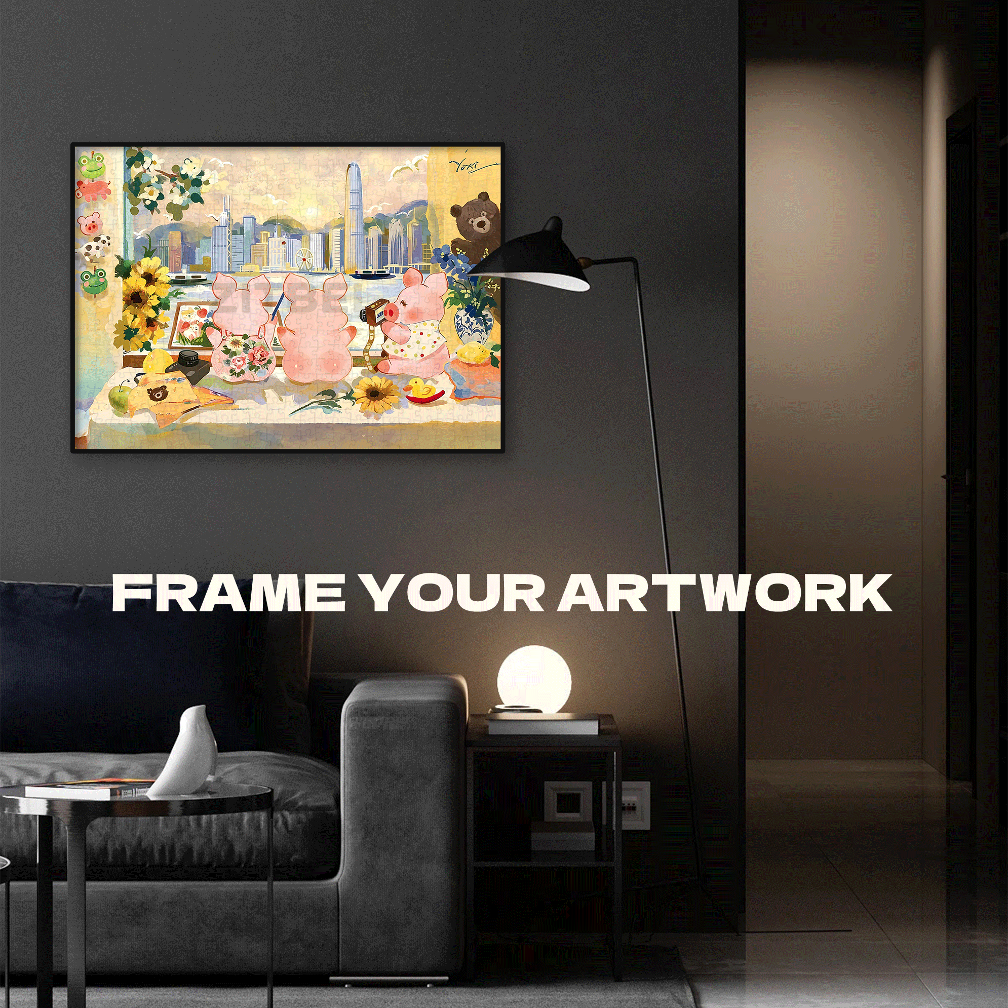 The Sunrise Over Victoria Harbour 500pcs/1000pcs Jigsaw Puzzle, Scratch-Resistant, Interactive Family Game & Brain-Boosting DIY Decor, Perfect for Halloween, Christmas & New Year Gifts, Family Puzzle Game