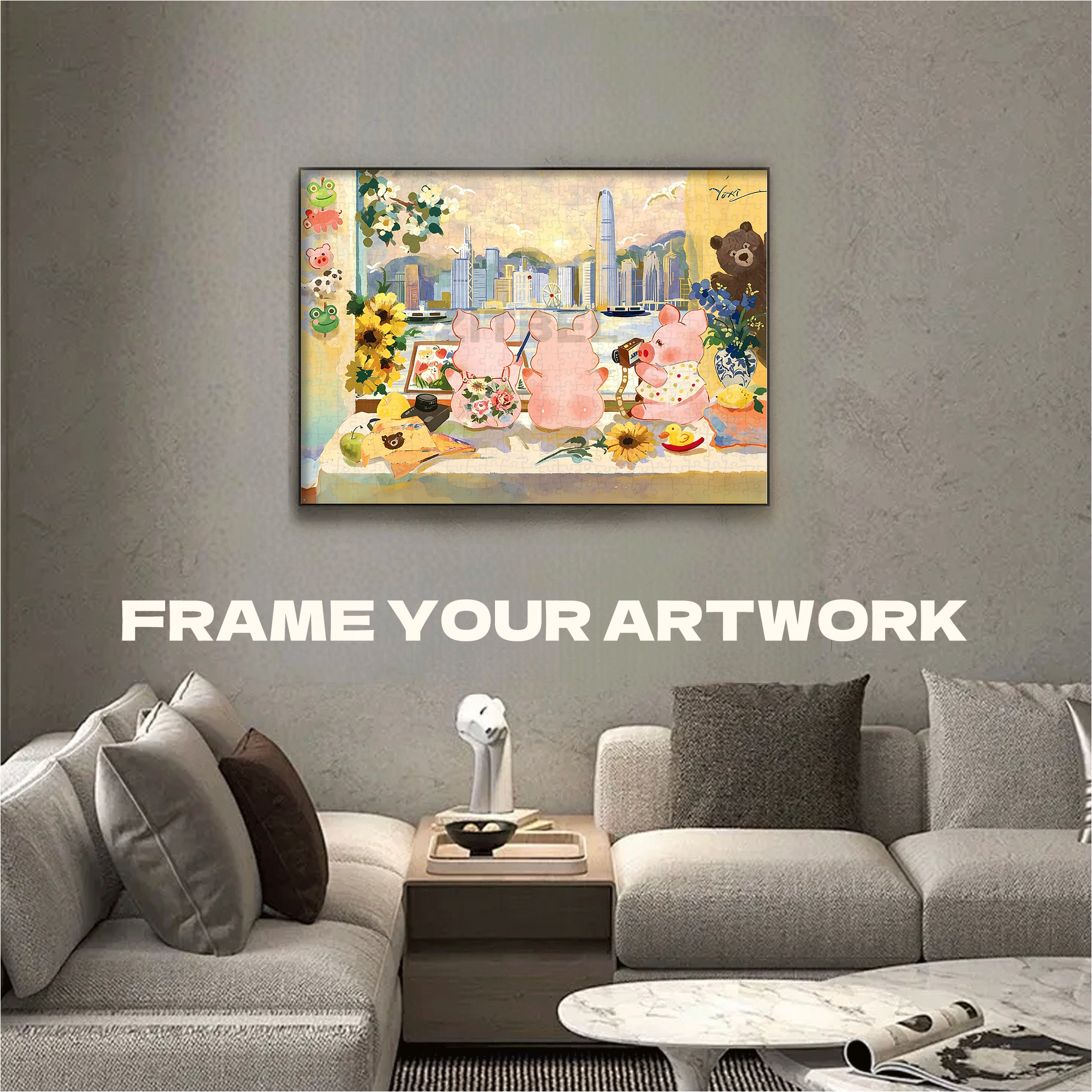 The Sunrise Over Victoria Harbour 500pcs/1000pcs Jigsaw Puzzle, Scratch-Resistant, Interactive Family Game & Brain-Boosting DIY Decor, Perfect for Halloween, Christmas & New Year Gifts, Family Puzzle Game