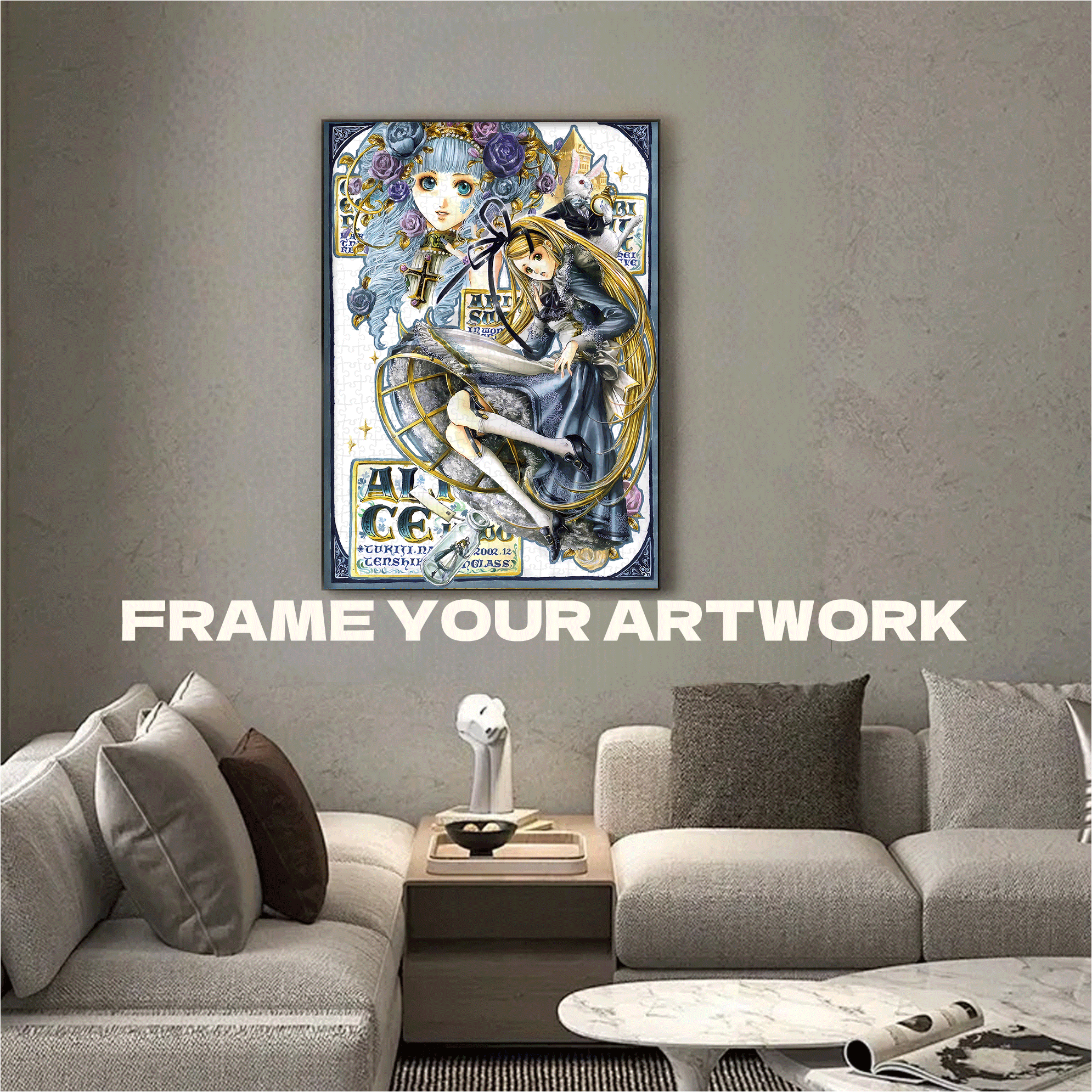 Alice in the Mirror 500pcs/1000pcs Jigsaw Puzzle, Scratch-Resistant, Interactive Family Game & Brain-Boosting DIY Decor, Perfect for Halloween, Christmas & New Year Gifts, Family Puzzle Game