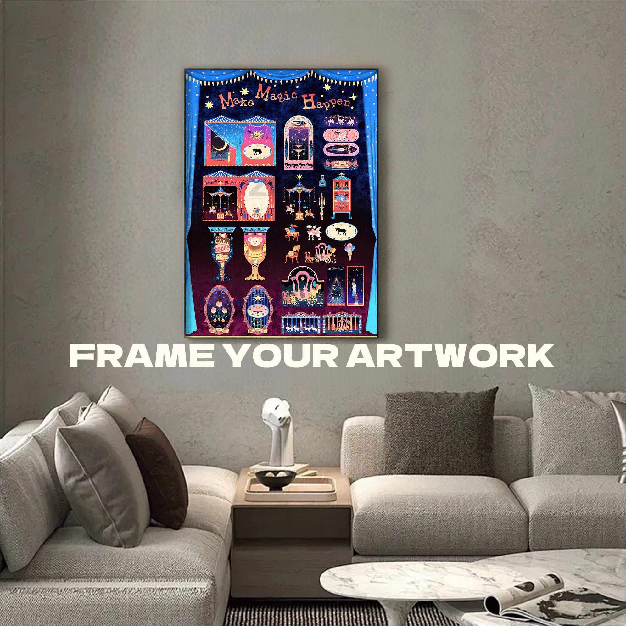 Make Magic Happen 500pcs/1000pcs Jigsaw Puzzle, Scratch-Resistant, Interactive Family Game & Brain-Boosting DIY Decor, Perfect for Halloween, Christmas & New Year Gifts, Family Puzzle Game