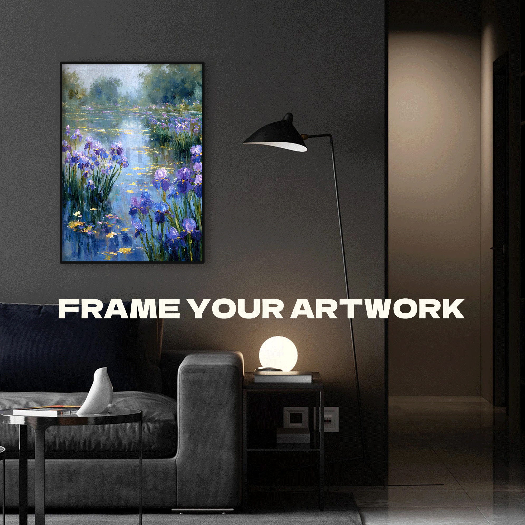 The Dream of the Iris Flower 500pcs/1000pcs Jigsaw Puzzle, Scratch-Resistant, Interactive Family Game & Brain-Boosting DIY Decor, Perfect for Halloween, Christmas & New Year Gifts, Family Puzzle Game