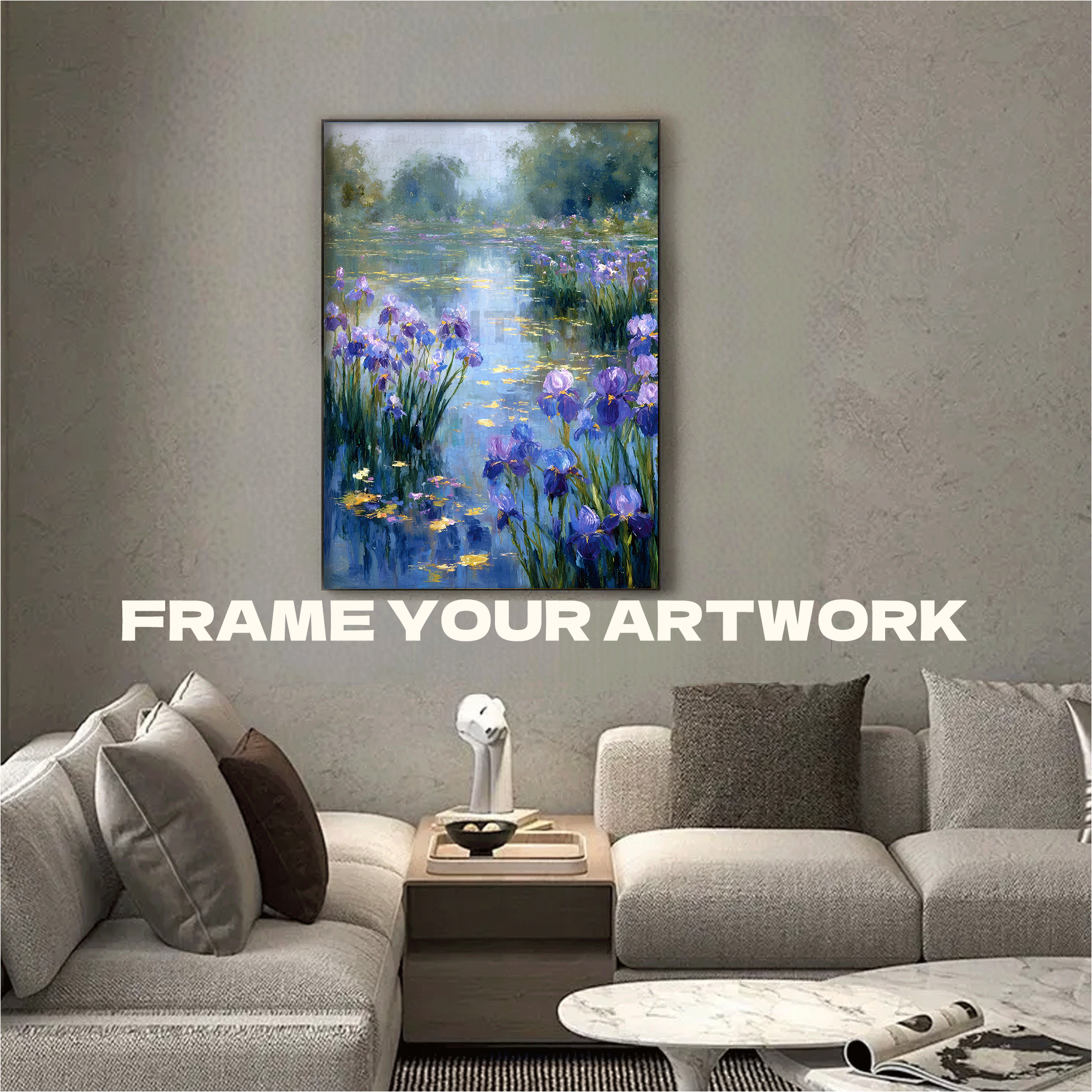 The Dream of the Iris Flower 500pcs/1000pcs Jigsaw Puzzle, Scratch-Resistant, Interactive Family Game & Brain-Boosting DIY Decor, Perfect for Halloween, Christmas & New Year Gifts, Family Puzzle Game