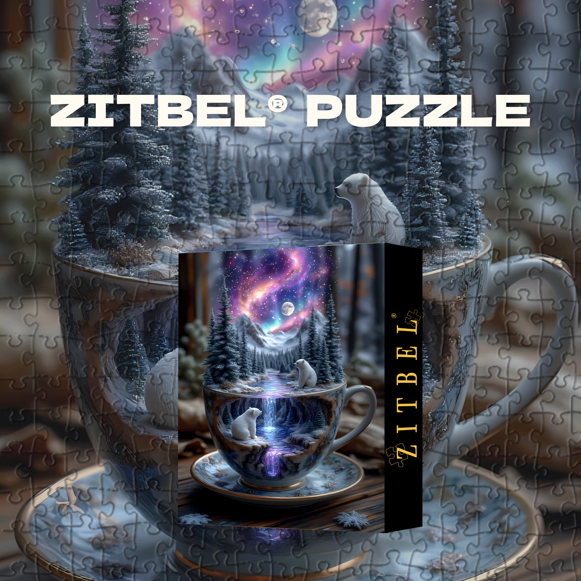 A World Within a Cup 500pcs/1000pcs Jigsaw Puzzle, Scratch-Resistant, Interactive Family Game & Brain-Boosting DIY Decor, Perfect for Halloween, Christmas & New Year Gifts, Family Puzzle Game