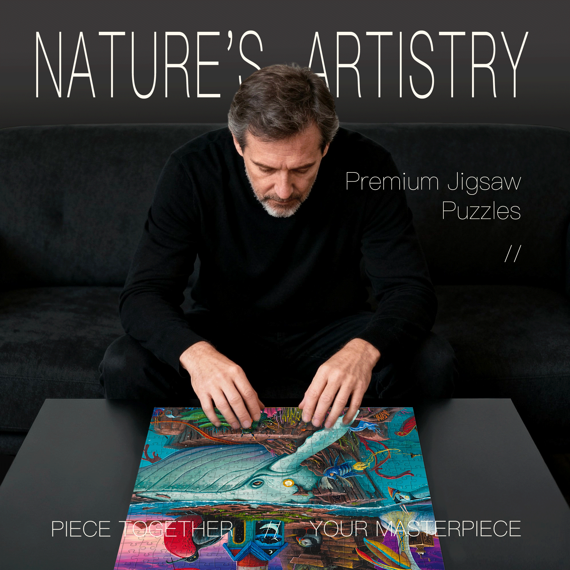 Archipelago 500pcs/1000pcs Jigsaw Puzzle, Scratch-Resistant, Interactive Family Game & Brain-Boosting DIY Decor, Perfect for Halloween, Christmas & New Year Gifts, Family Puzzle Game