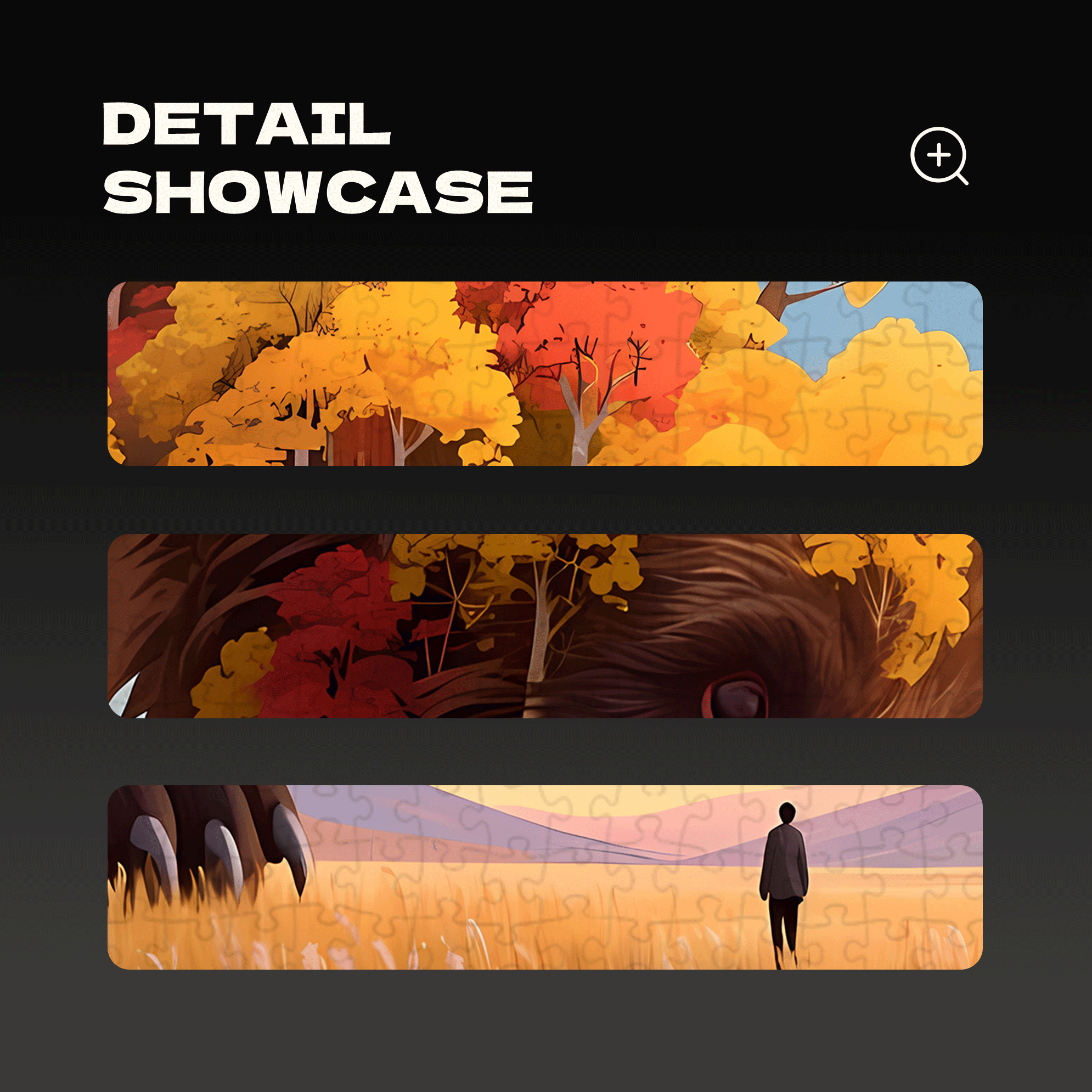 Autumn Forest Giant Beast 500pcs/1000pcs Jigsaw Puzzle, Scratch-Resistant, Interactive Family Game & Brain-Boosting DIY Decor, Perfect for Halloween, Christmas & New Year Gifts, Family Puzzle Game