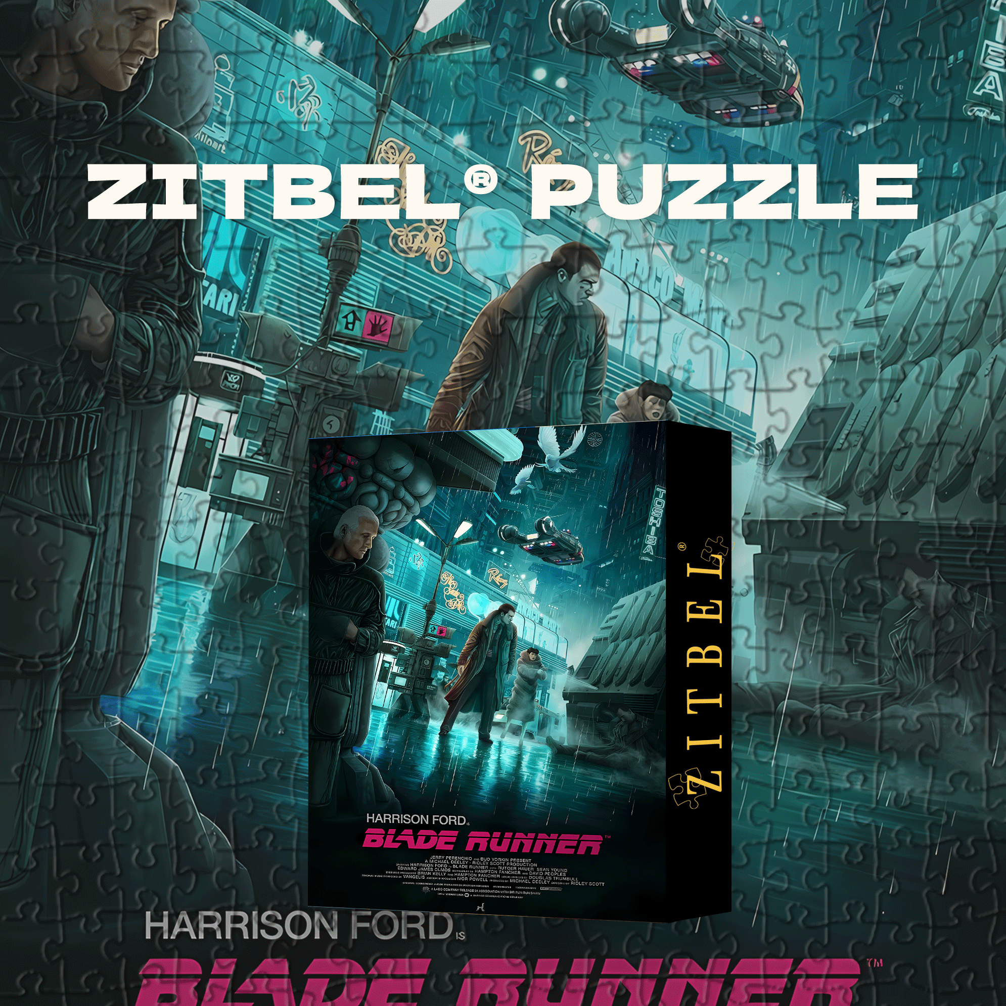 Blade Runner 500pcs/1000pcs Jigsaw Puzzle, Scratch-Resistant, Interactive Family Game & Brain-Boosting DIY Decor, Perfect for Halloween, Christmas & New Year Gifts, Family Puzzle Game