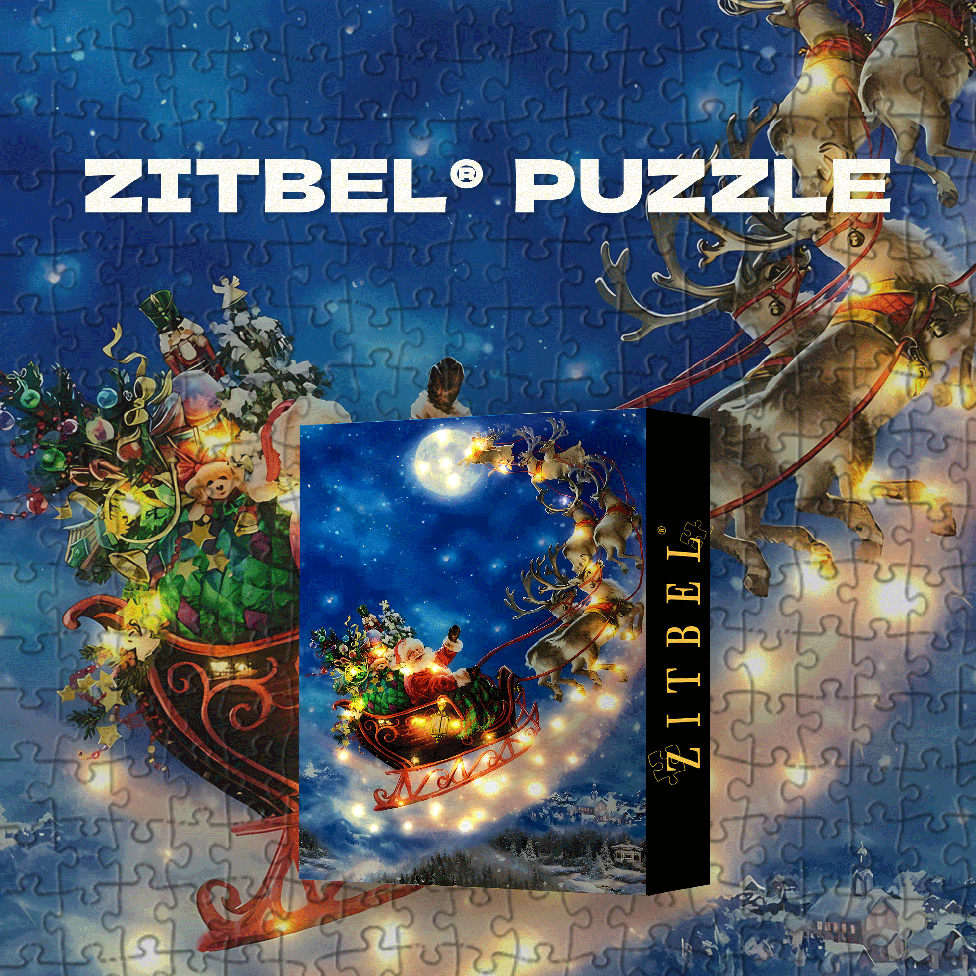 Christmas 2019 500pcs/1000pcs Jigsaw Puzzle, Scratch-Resistant, Interactive Family Game & Brain-Boosting DIY Decor, Perfect for Halloween, Christmas & New Year Gifts, Family Puzzle Game